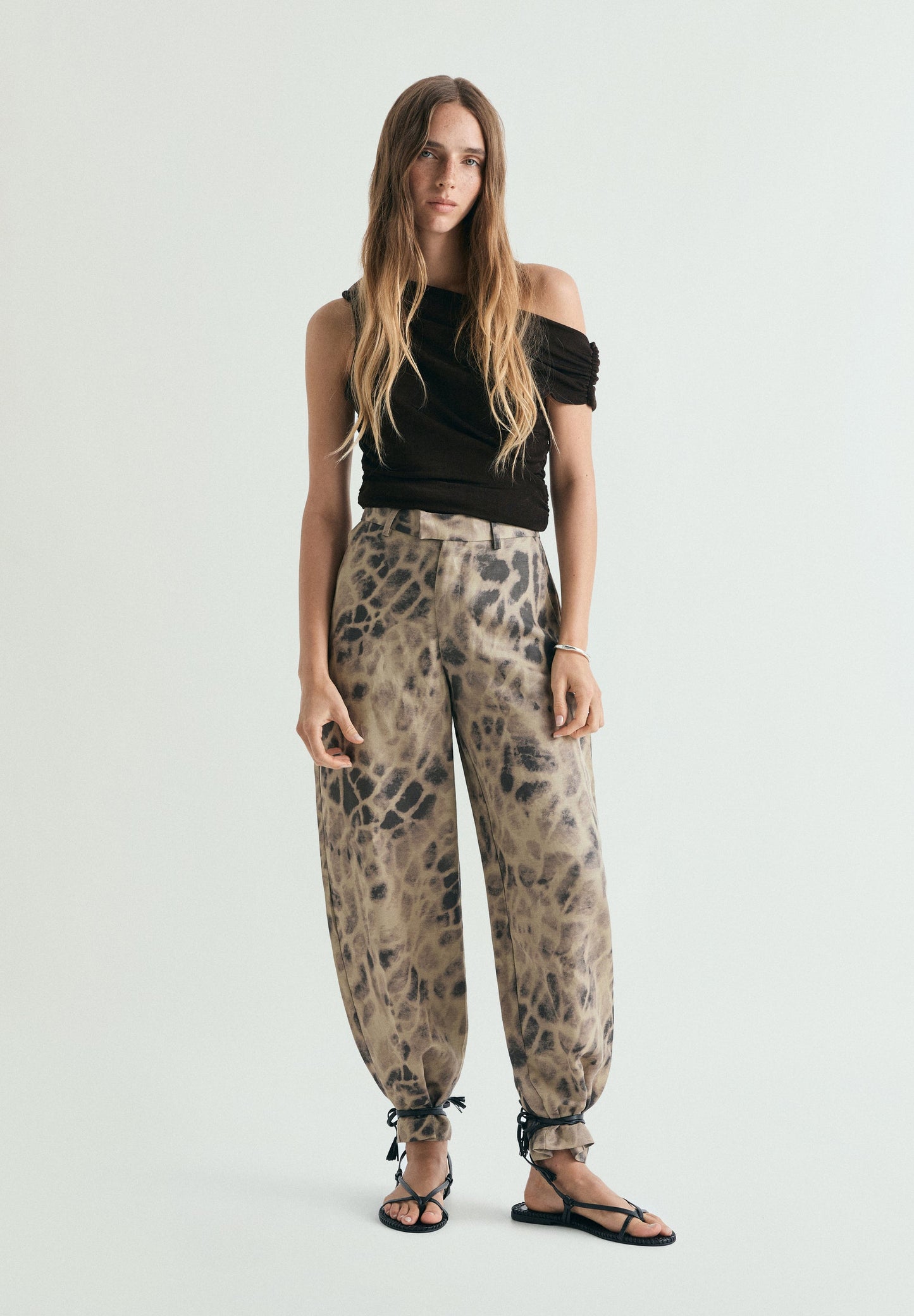 LINEN BALLOON TROUSERS