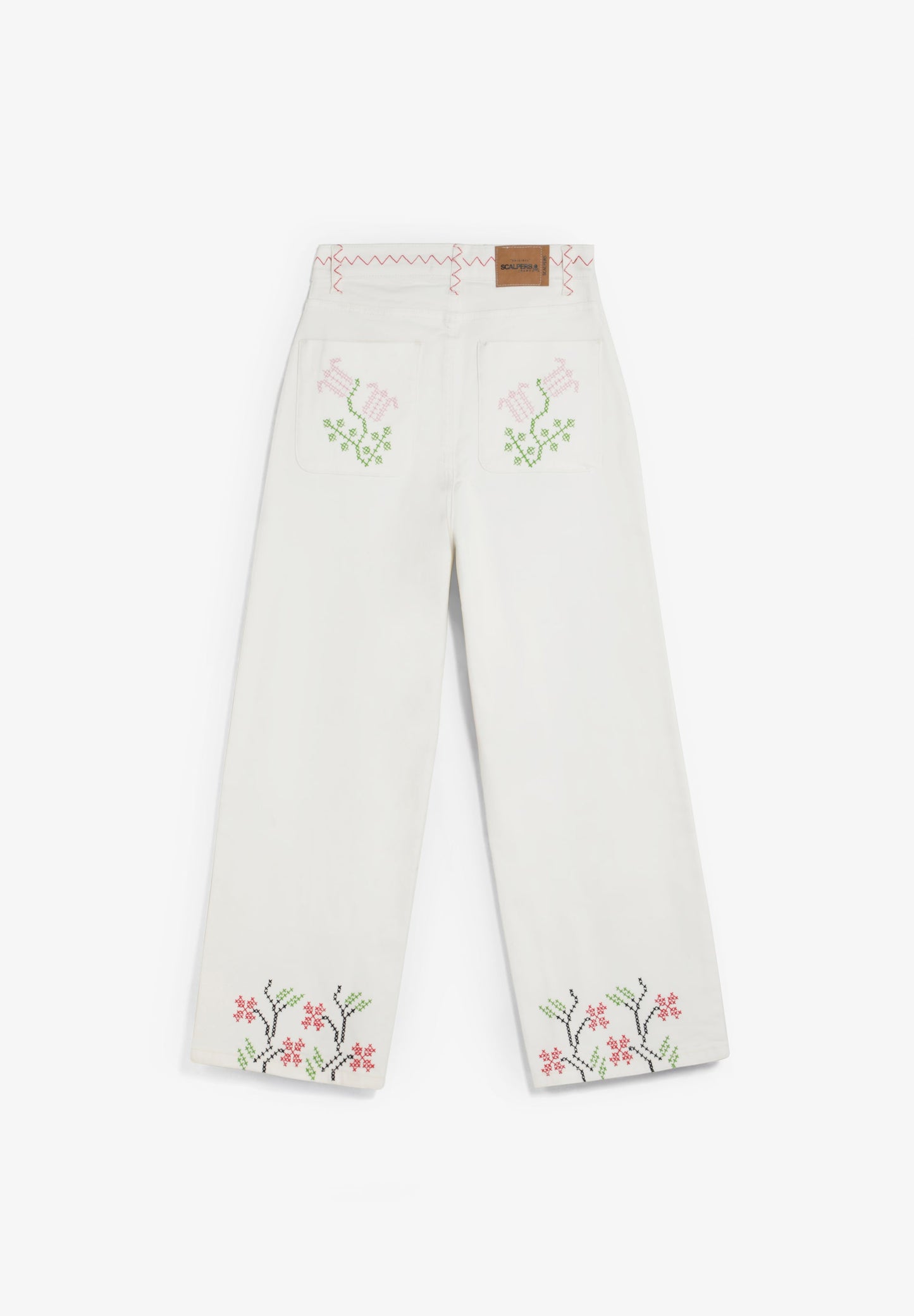 SCCROSS FLOWER STITCH DENIM PANT