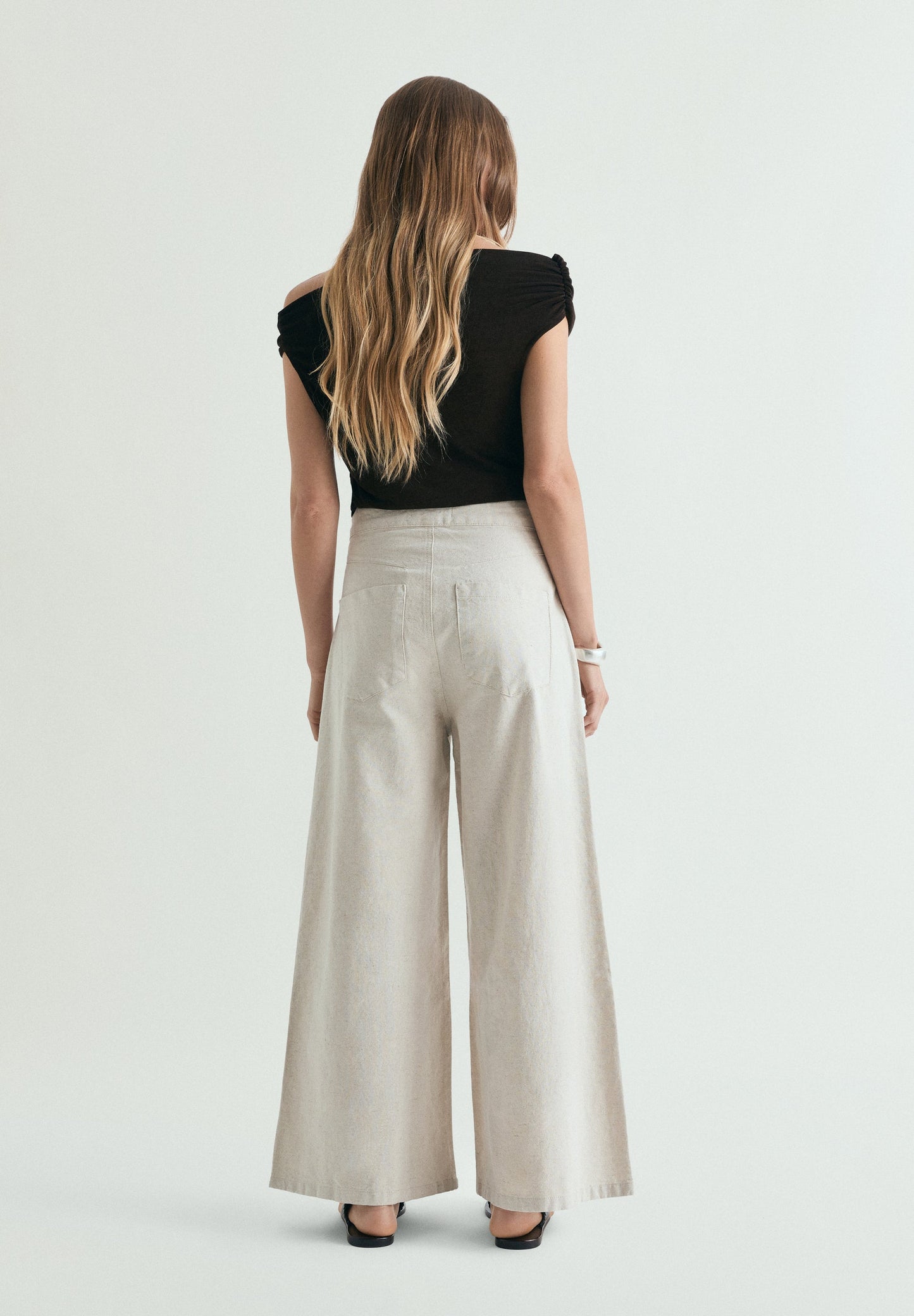 WIDE LEG RUSTIC TROUSERS