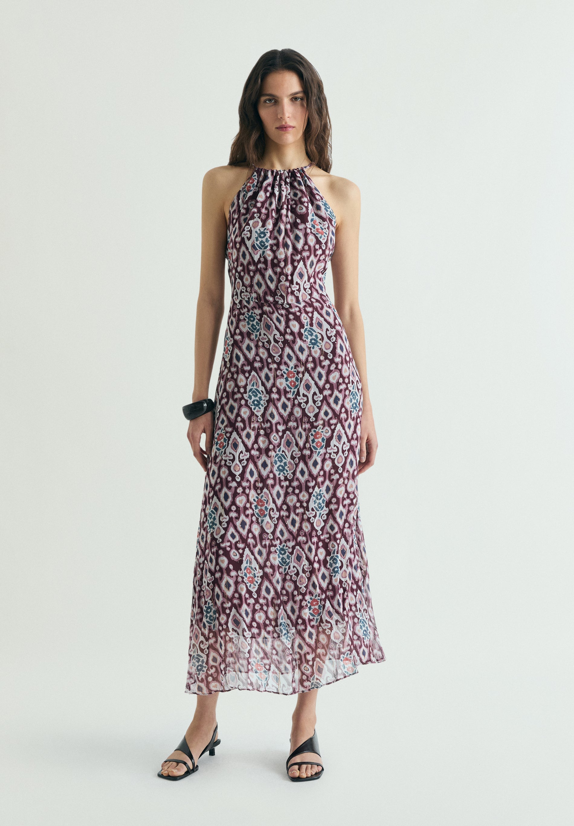 PRINTED MIDI DRESS