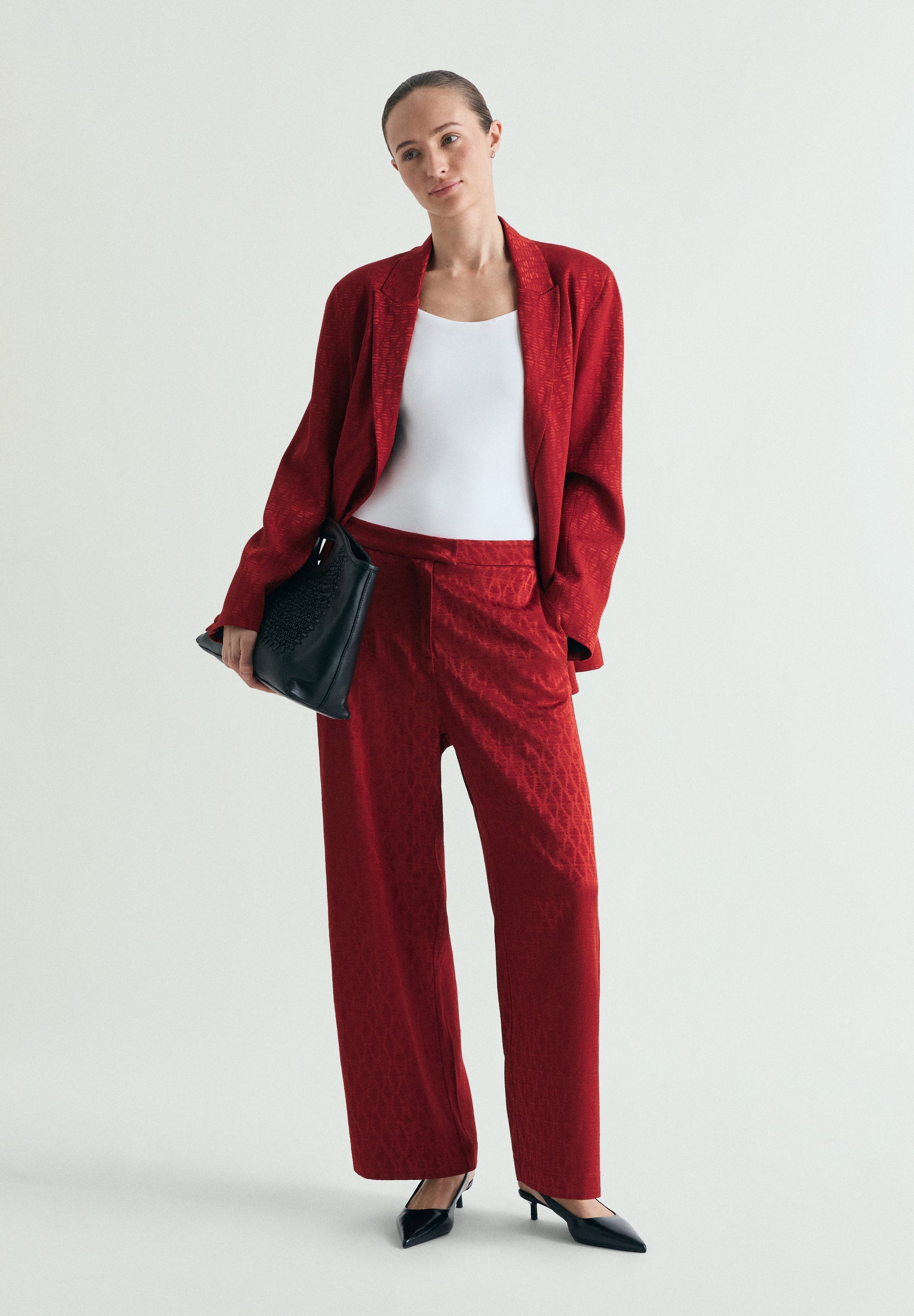 FLARED JACQUARD CULOTTES