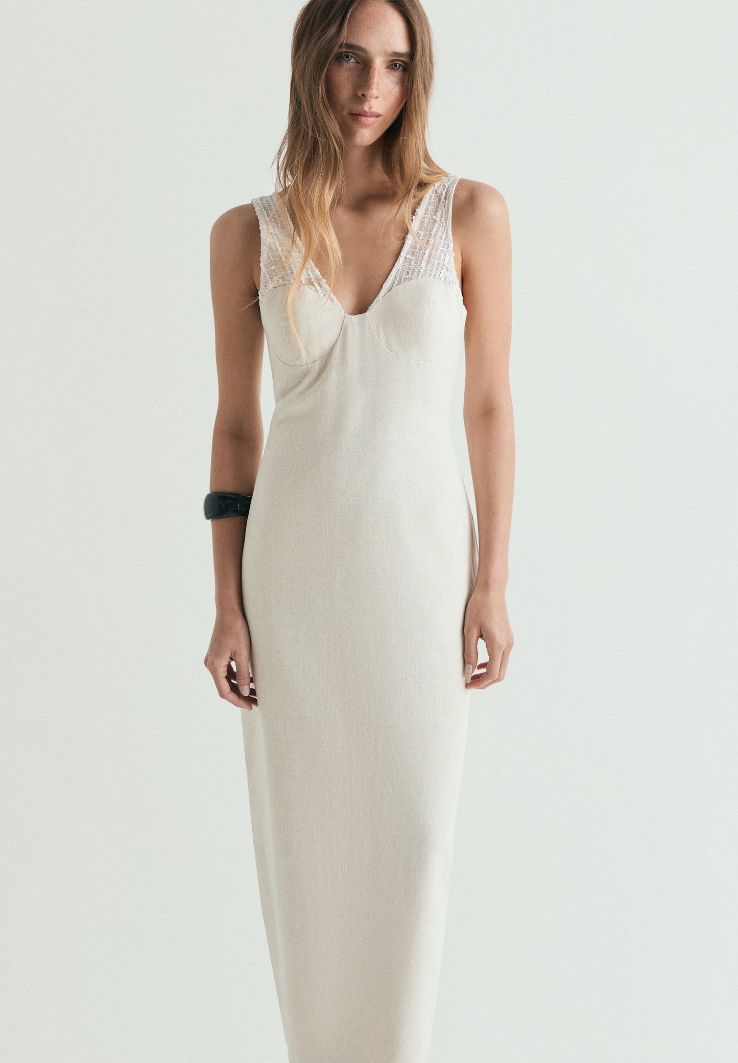 LINEN MIDI DRESS