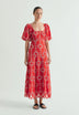 PUFF SLEEVE MIDI DRESS