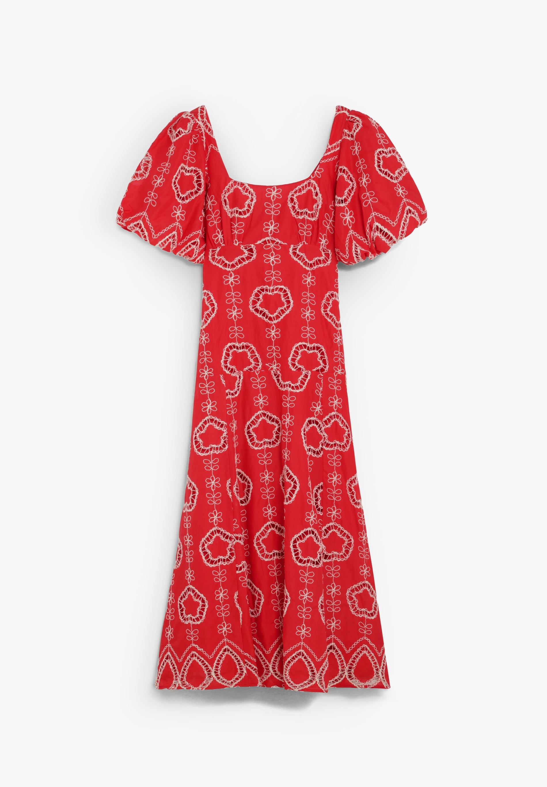 PUFF SLEEVE MIDI DRESS