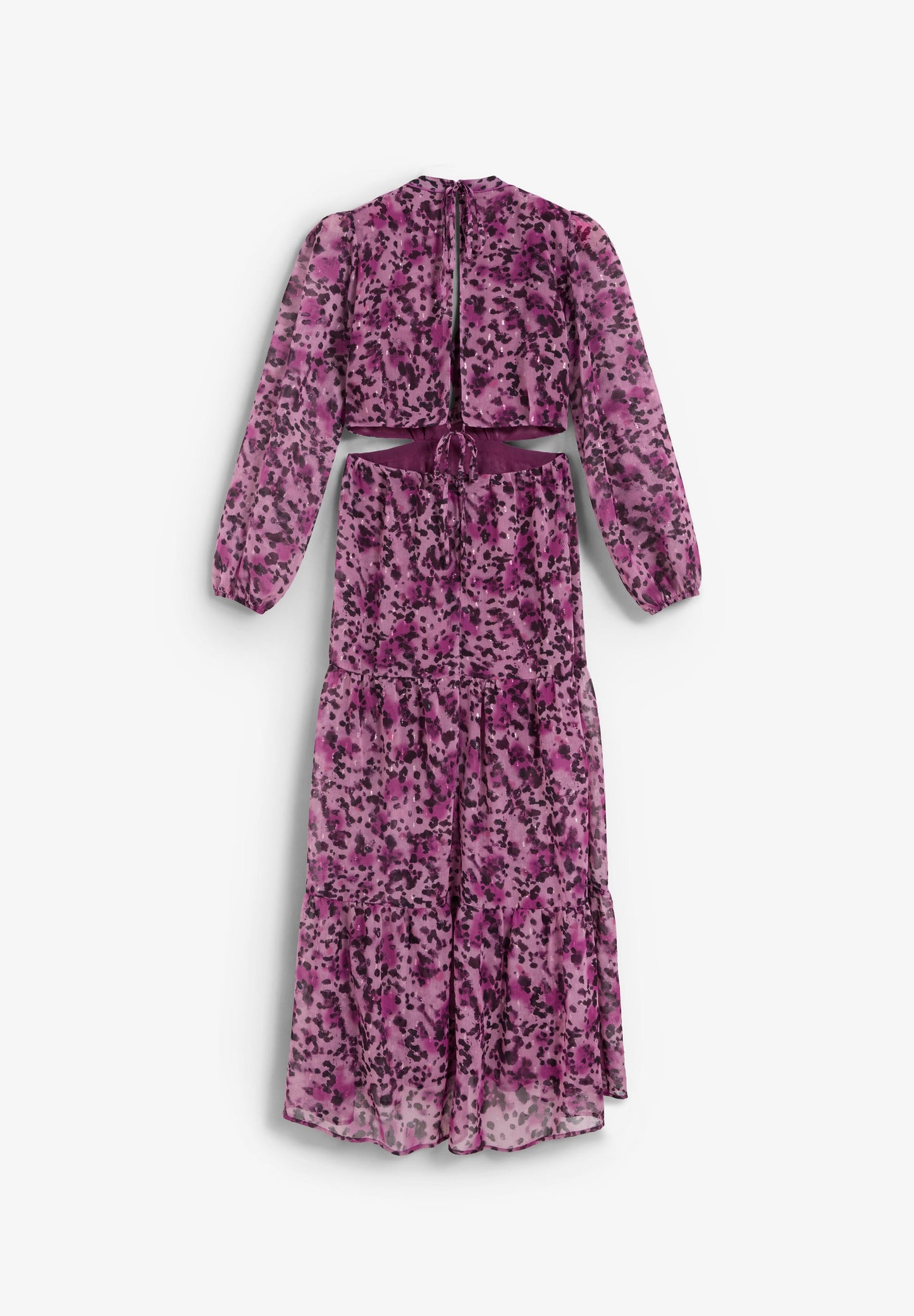 PRINTED MIDI DRESS WITH OPENINGS