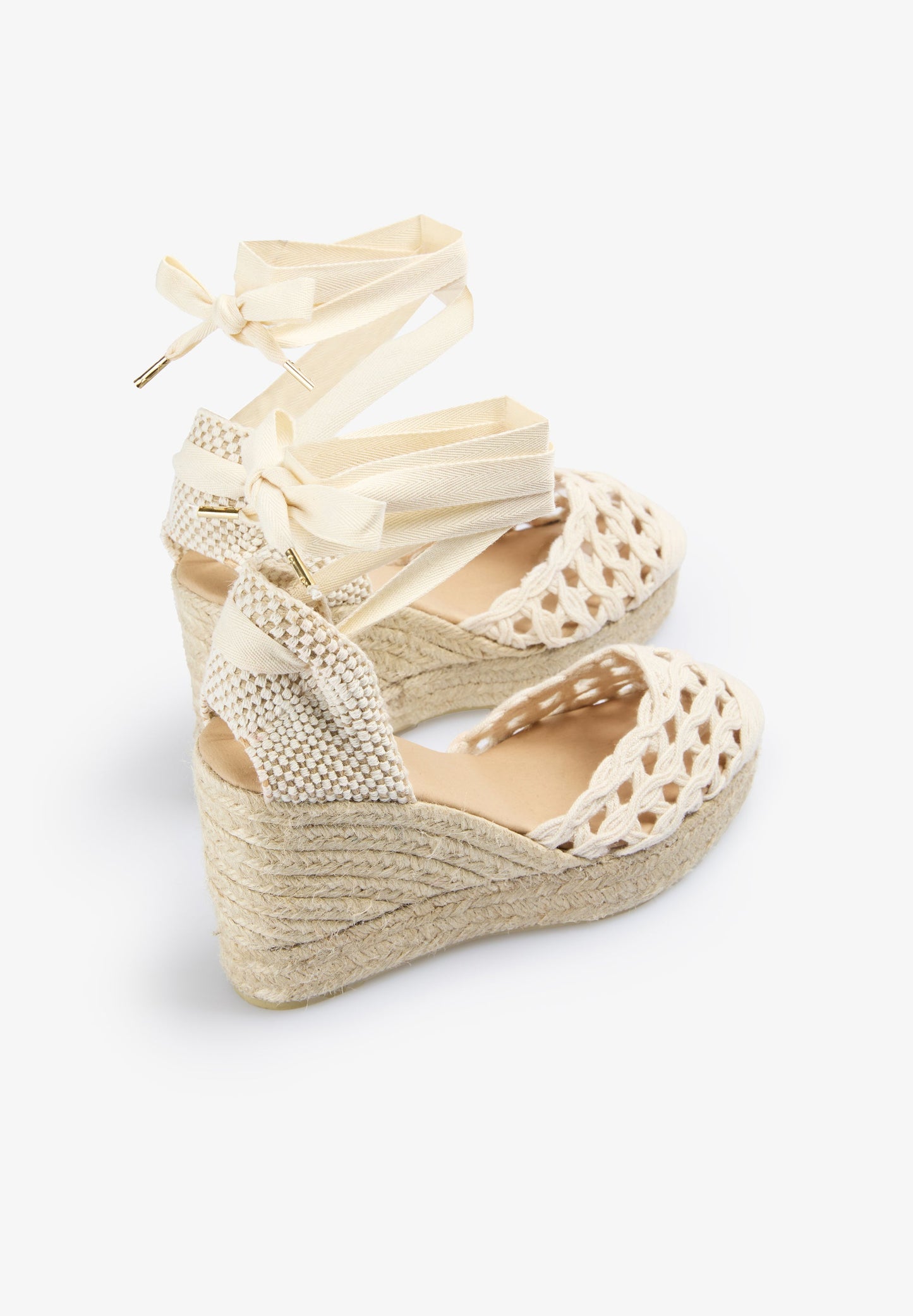 SANDALS WITH BRAIDED ESPARTO GRASS WEDGE