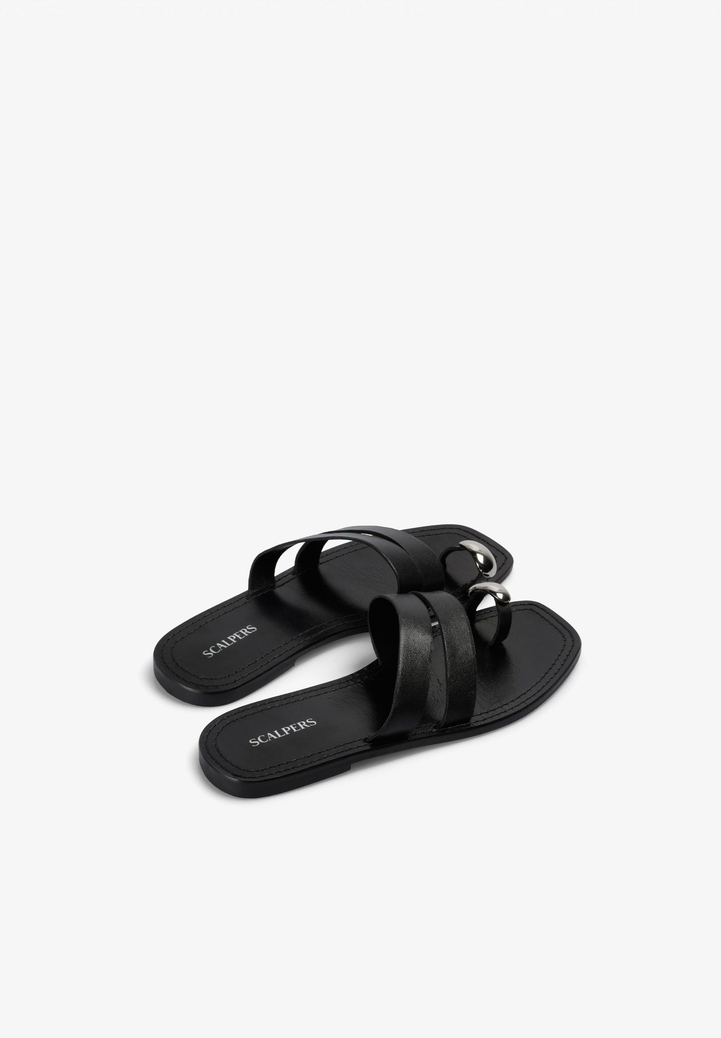LEATHER SANDALS WITH METAL DETAILS