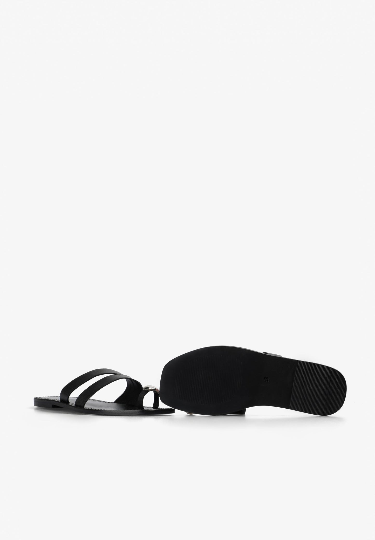 LEATHER SANDALS WITH METAL DETAILS