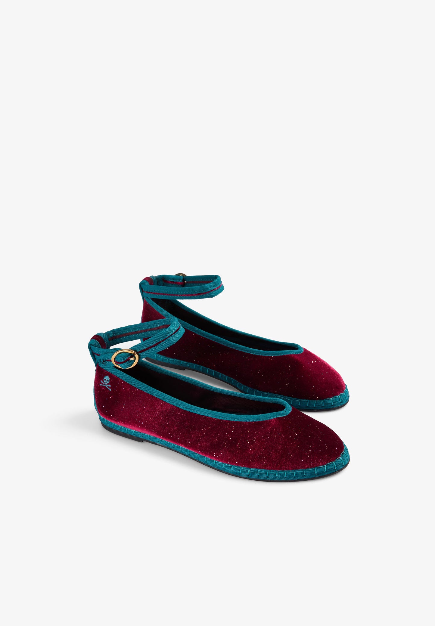 CONTRAST VELVET BALLET FLATS
