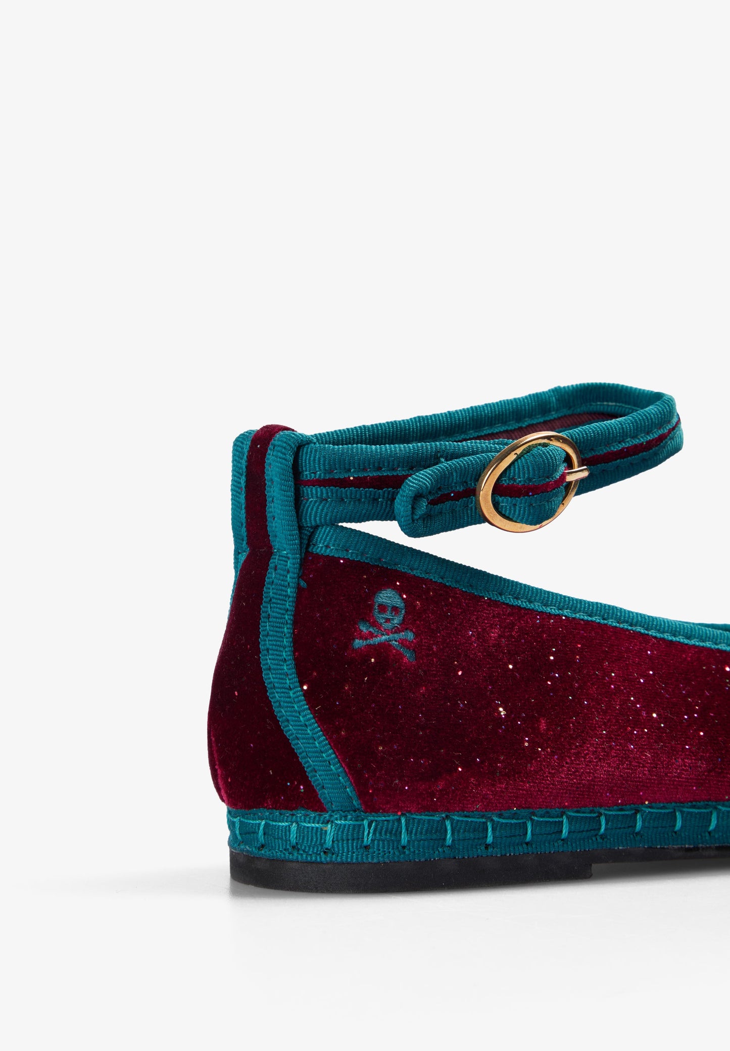 CONTRAST VELVET BALLET FLATS