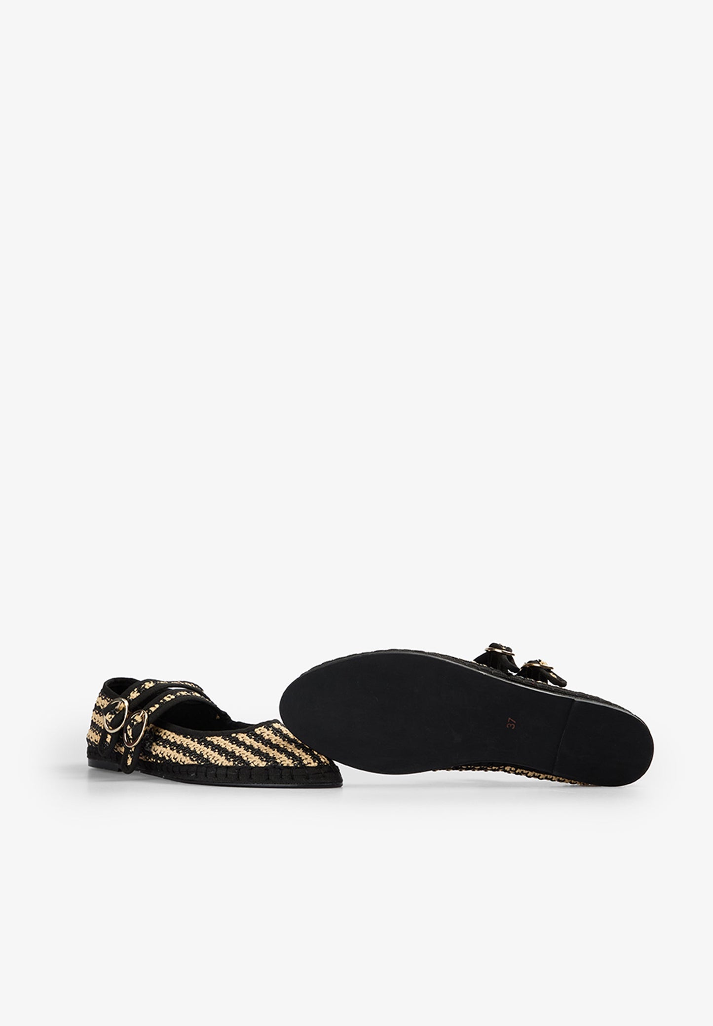 CONTRAST BRAIDED BALLET FLATS