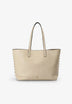 LEATHER TOTE BAG WITH APPLIQUÉS