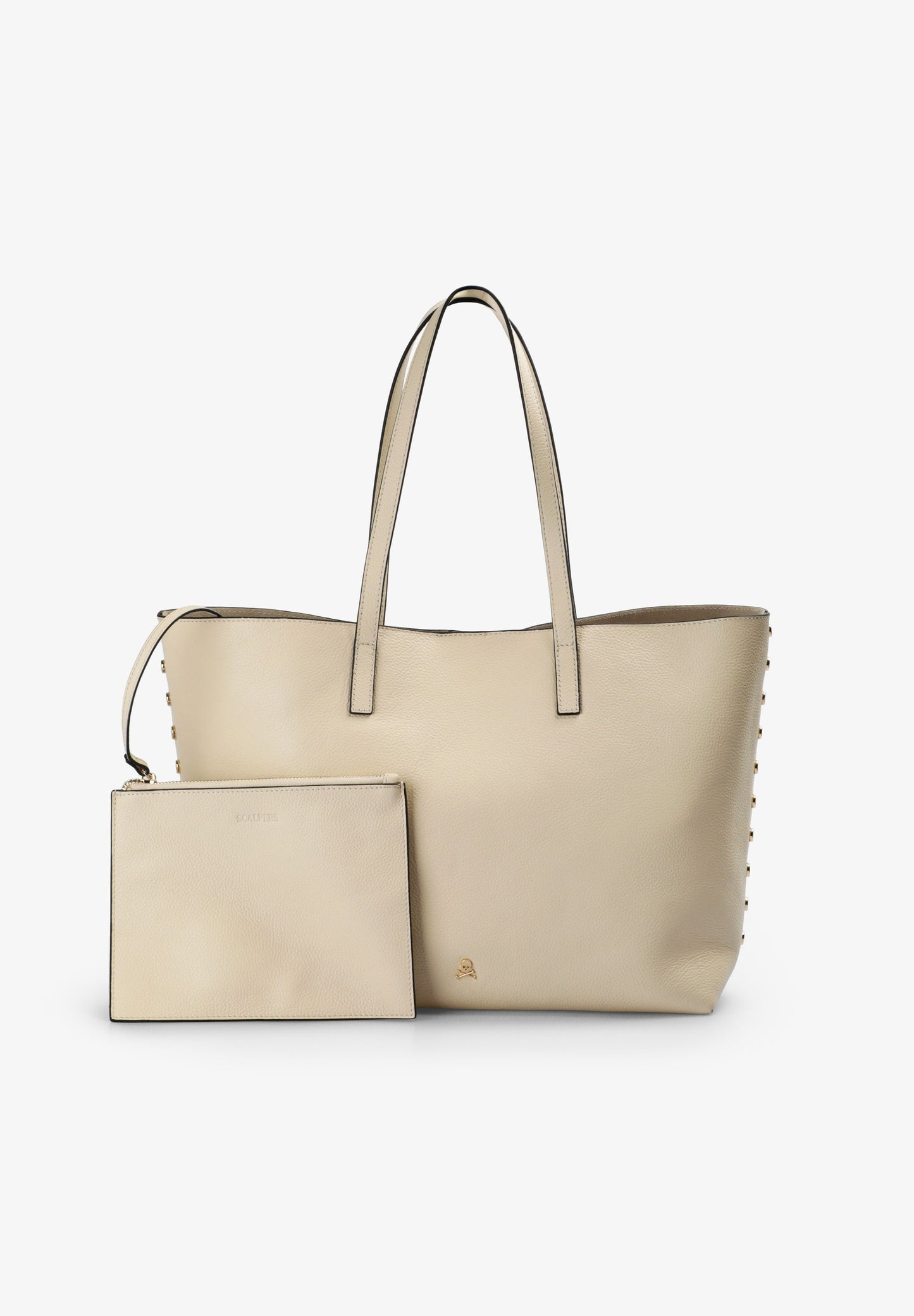 LEATHER TOTE BAG WITH APPLIQUÉS
