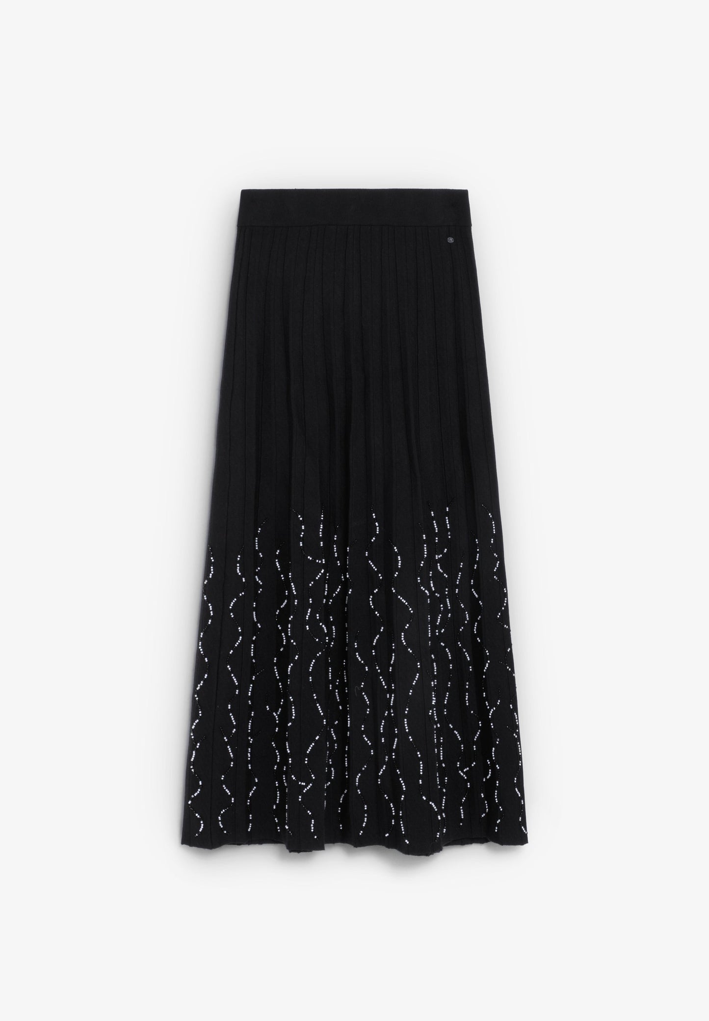 MIDI KNIT SKIRT WITH BEADS