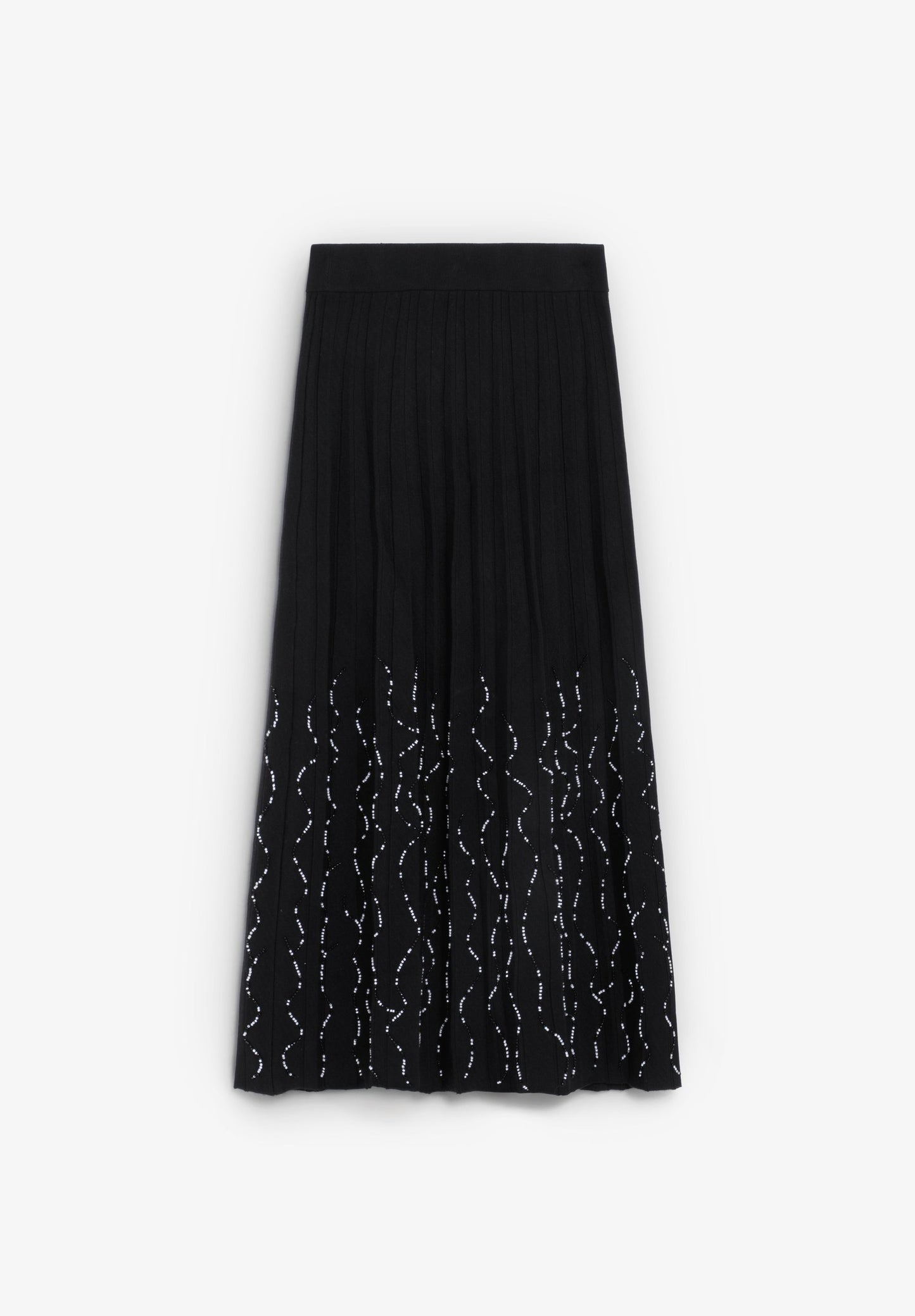 MIDI KNIT SKIRT WITH BEADS