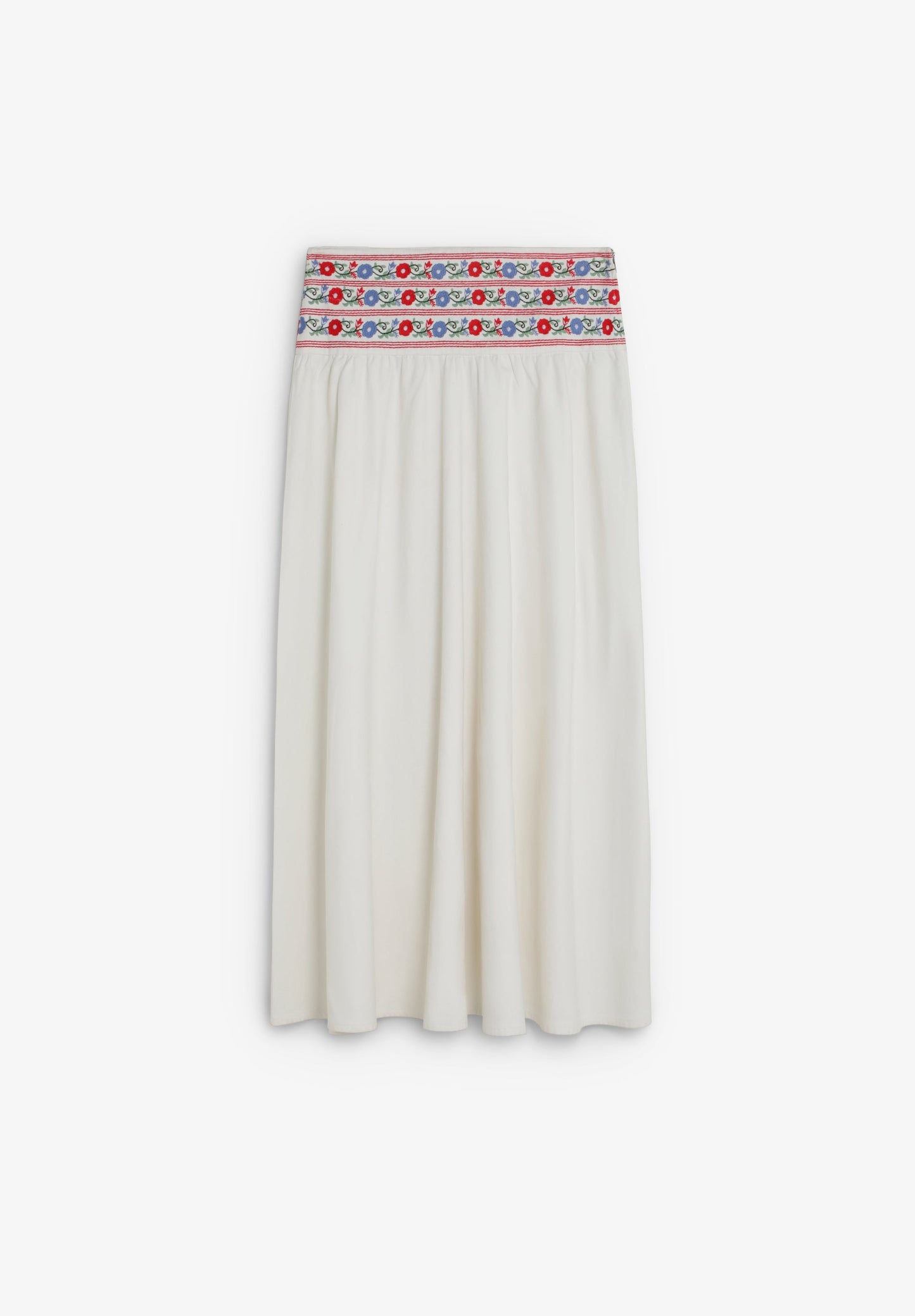 EMBROIDERED DENIM SKIRT