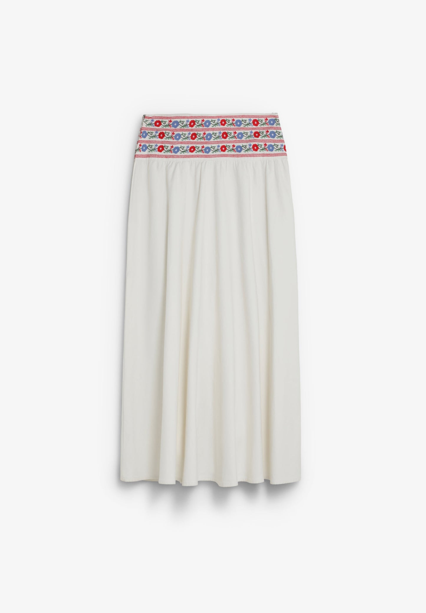 EMBROIDERED DENIM SKIRT