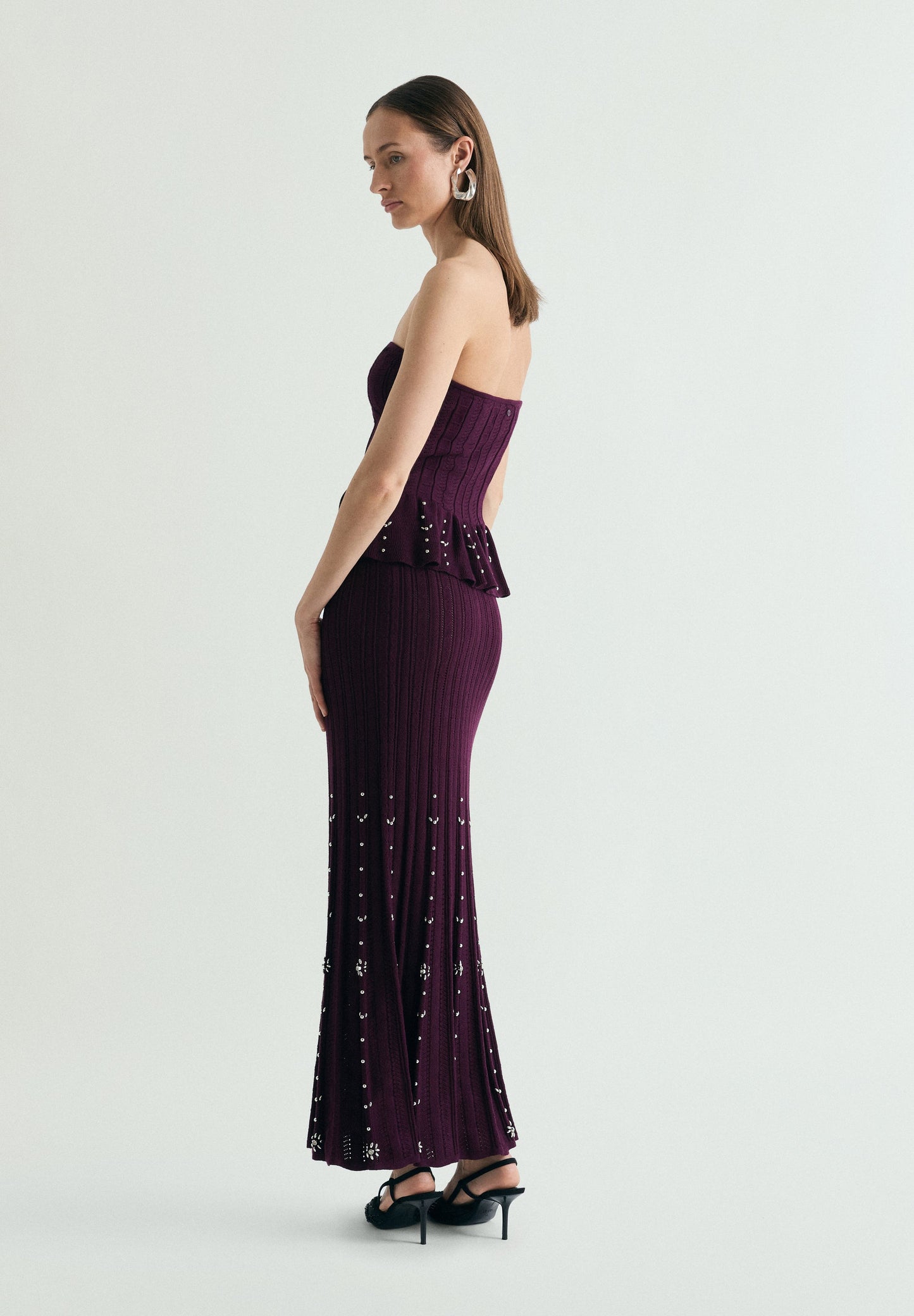 MIDI SKIRT WITH RHINESTONES