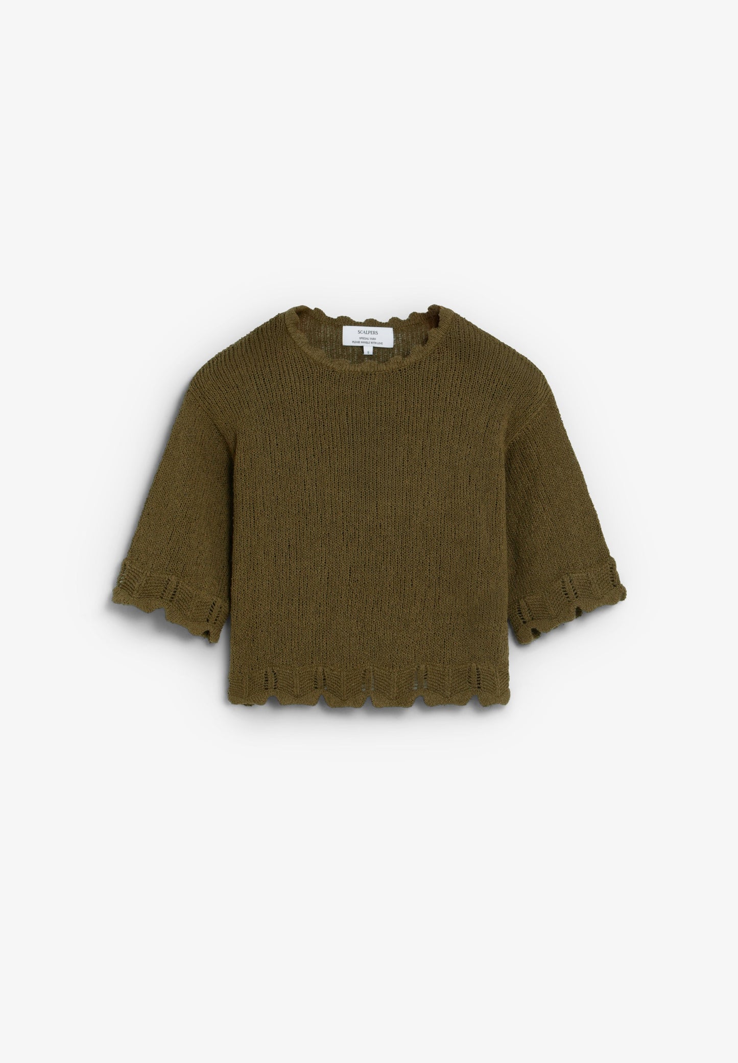 CROPPED SHORT SLEEVE SWEATER