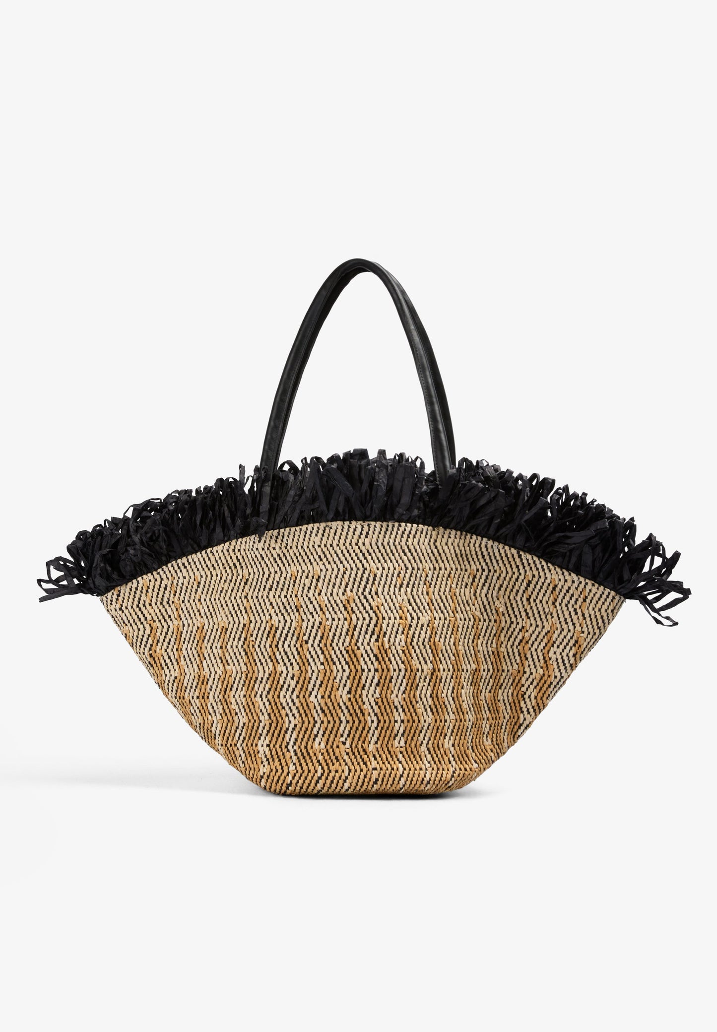 NATURAL FIBRE CARRYCOT WITH FRINGES