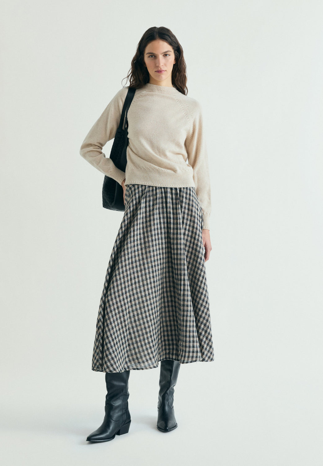 FALDA MIDI CUADROS - Scalpers