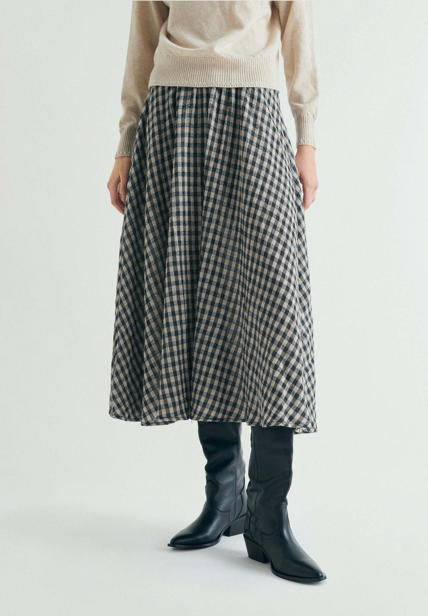 FALDA MIDI CUADROS - Scalpers