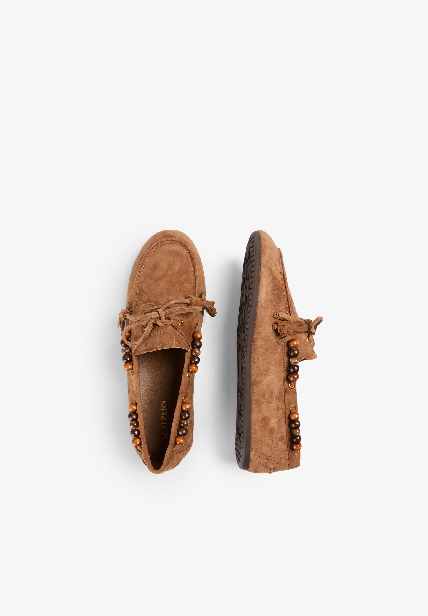SUEDE LOAFERS WITH BEADS