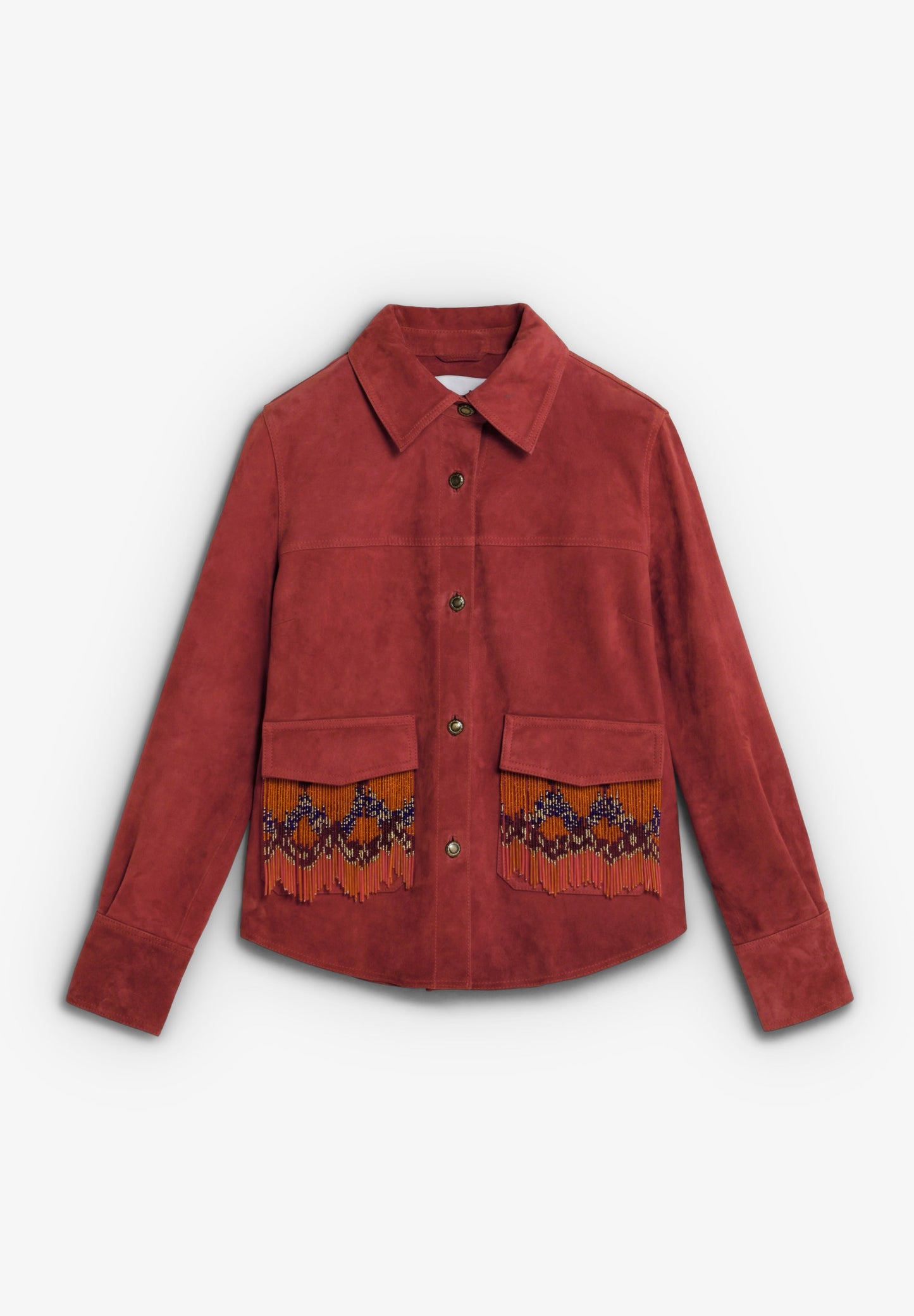SUEDE JACKET WITH BEADS