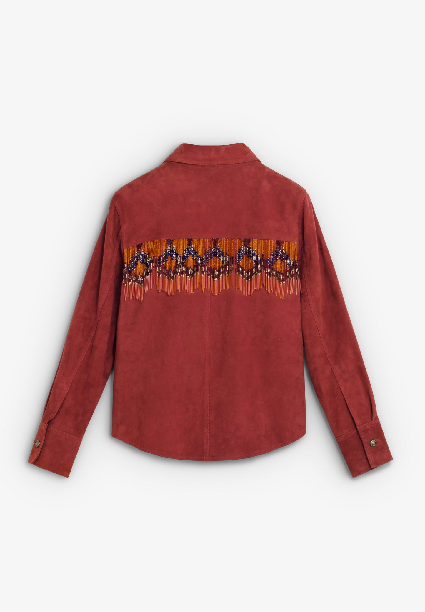 SUEDE JACKET WITH BEADS