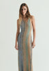 LONG JACQUARD DRESS WITH CUT-OUT