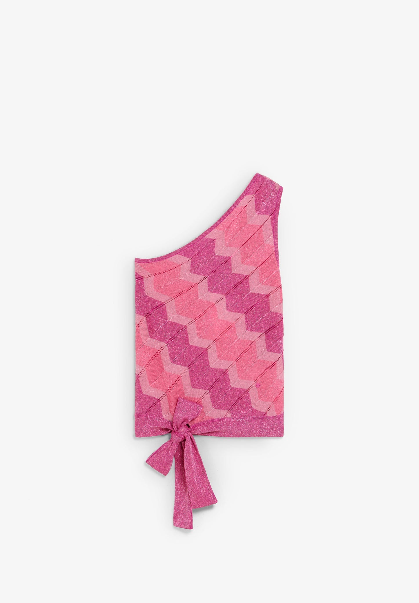 ASYMMETRIC LUREX KNIT TOP