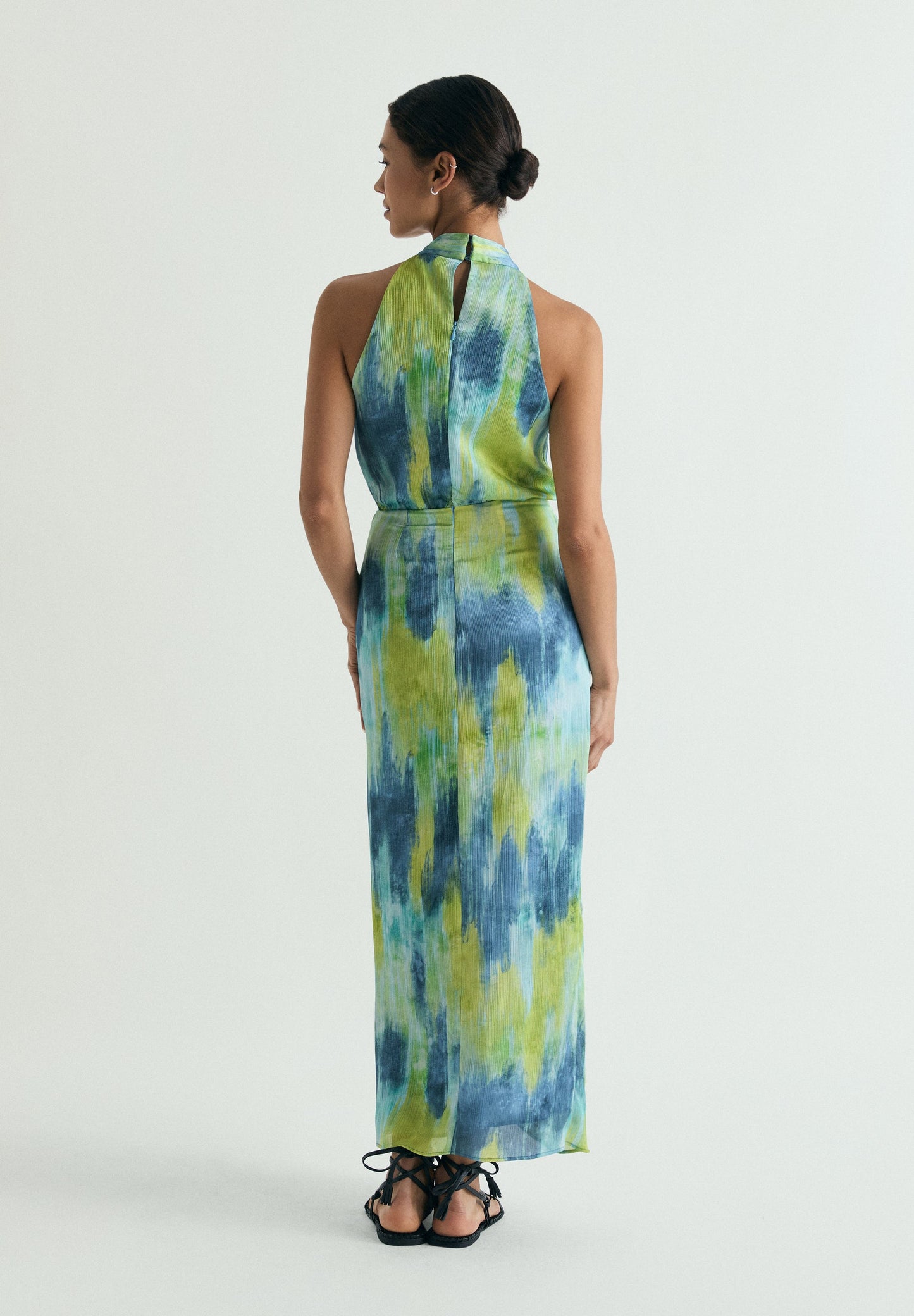 TIE DYE MIDI DRESS WITH KNOT