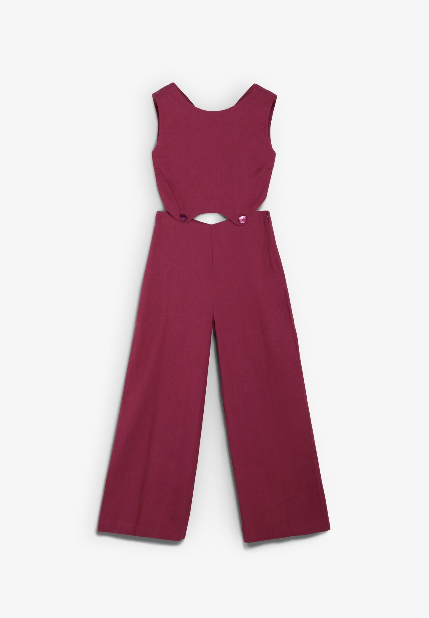 LINEN JUMPSUIT WITH CUT-OUTS