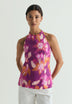 SCPRINT LINEN HALTER TOP
