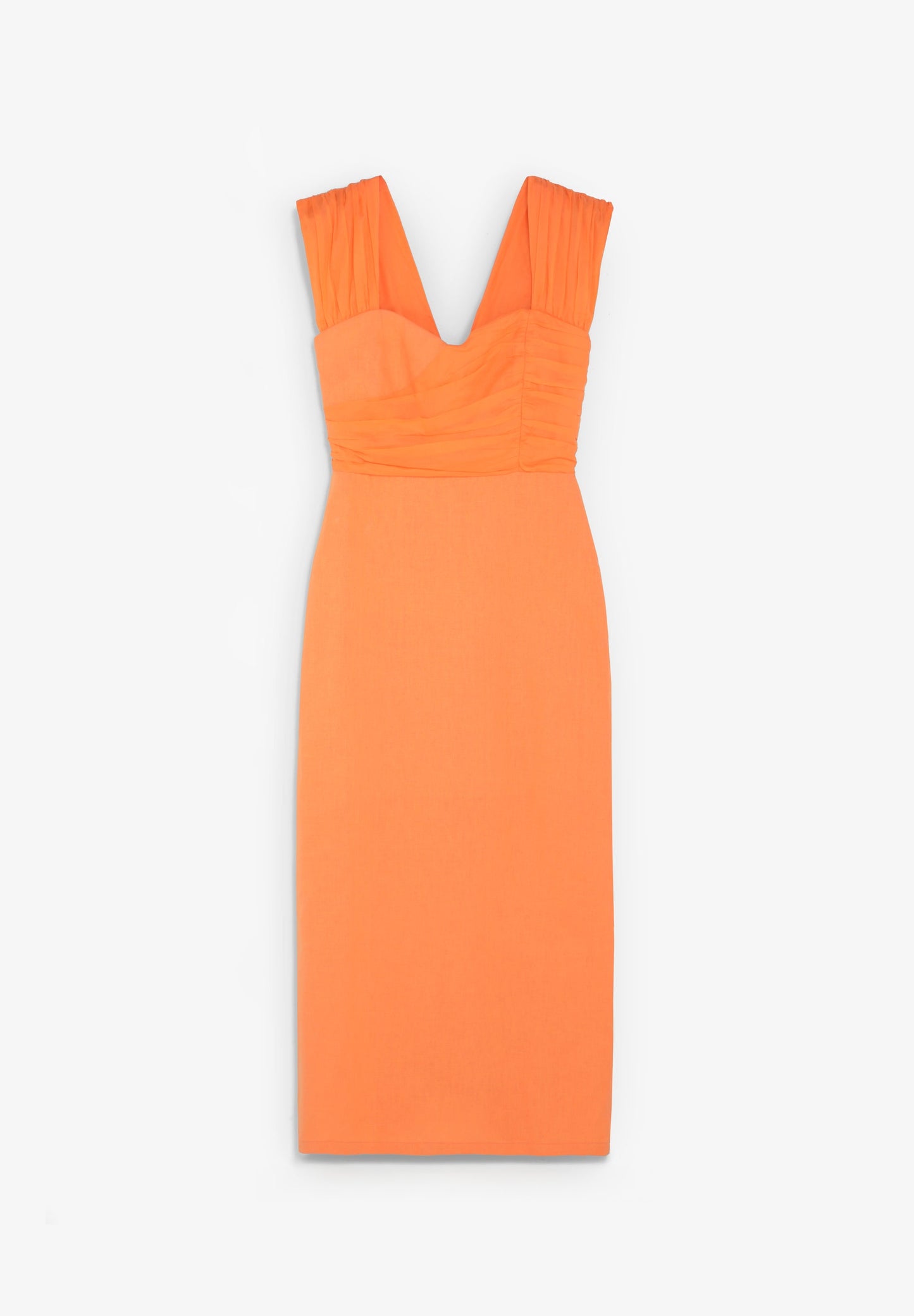 DRAPED LINEN DRESS