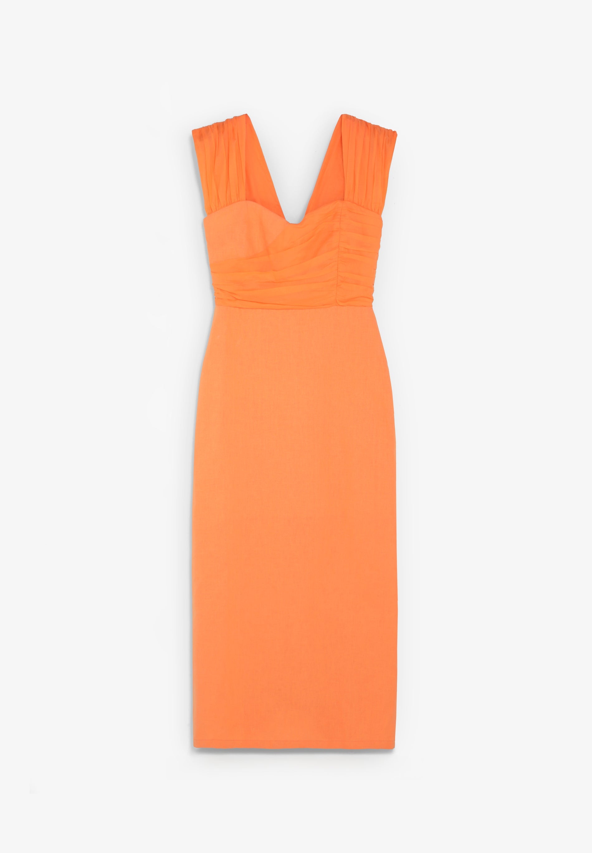 SCSTRAPLESS LINEN DRESS