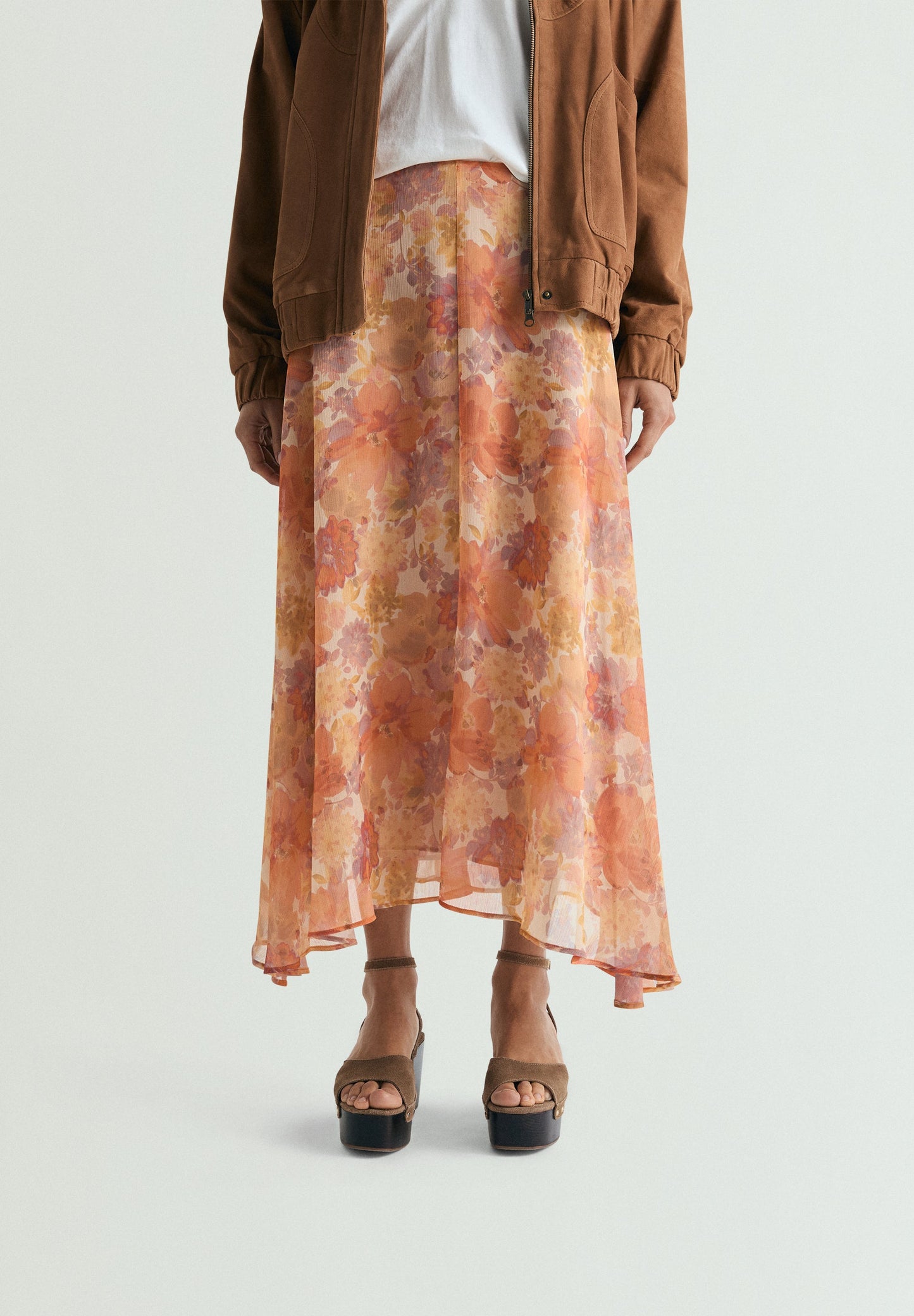 FLORAL MIDI SKIRT