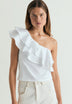 ASYMMETRIC RUFFLE T-SHIRT