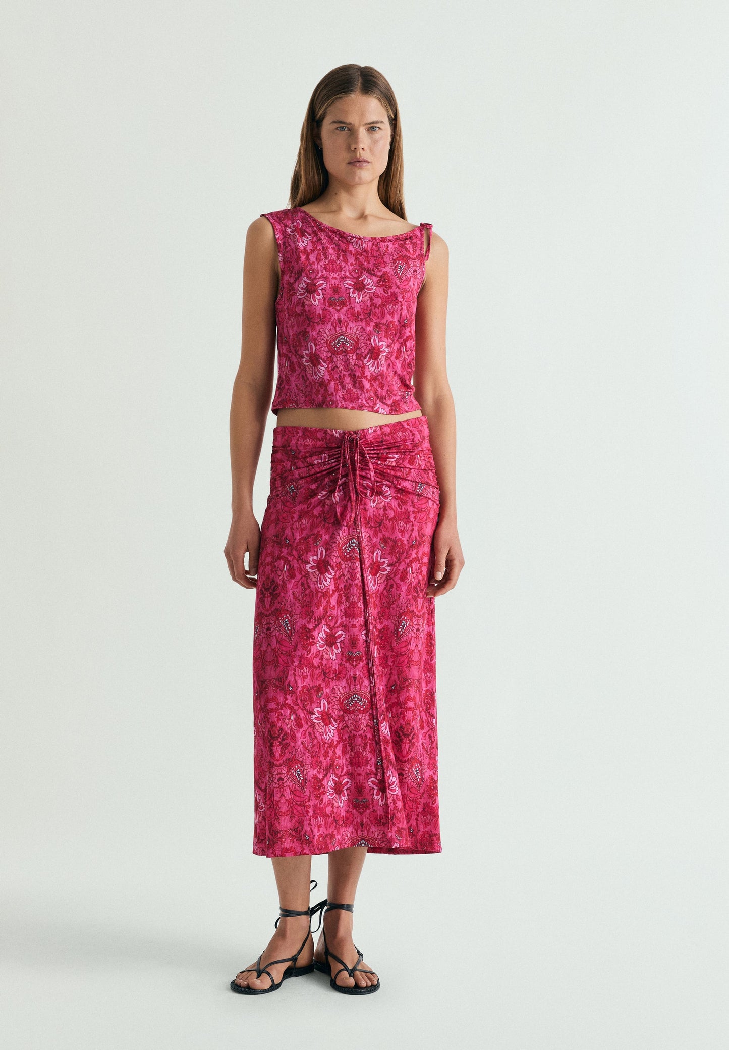 PRINTED MIDI SKIRT