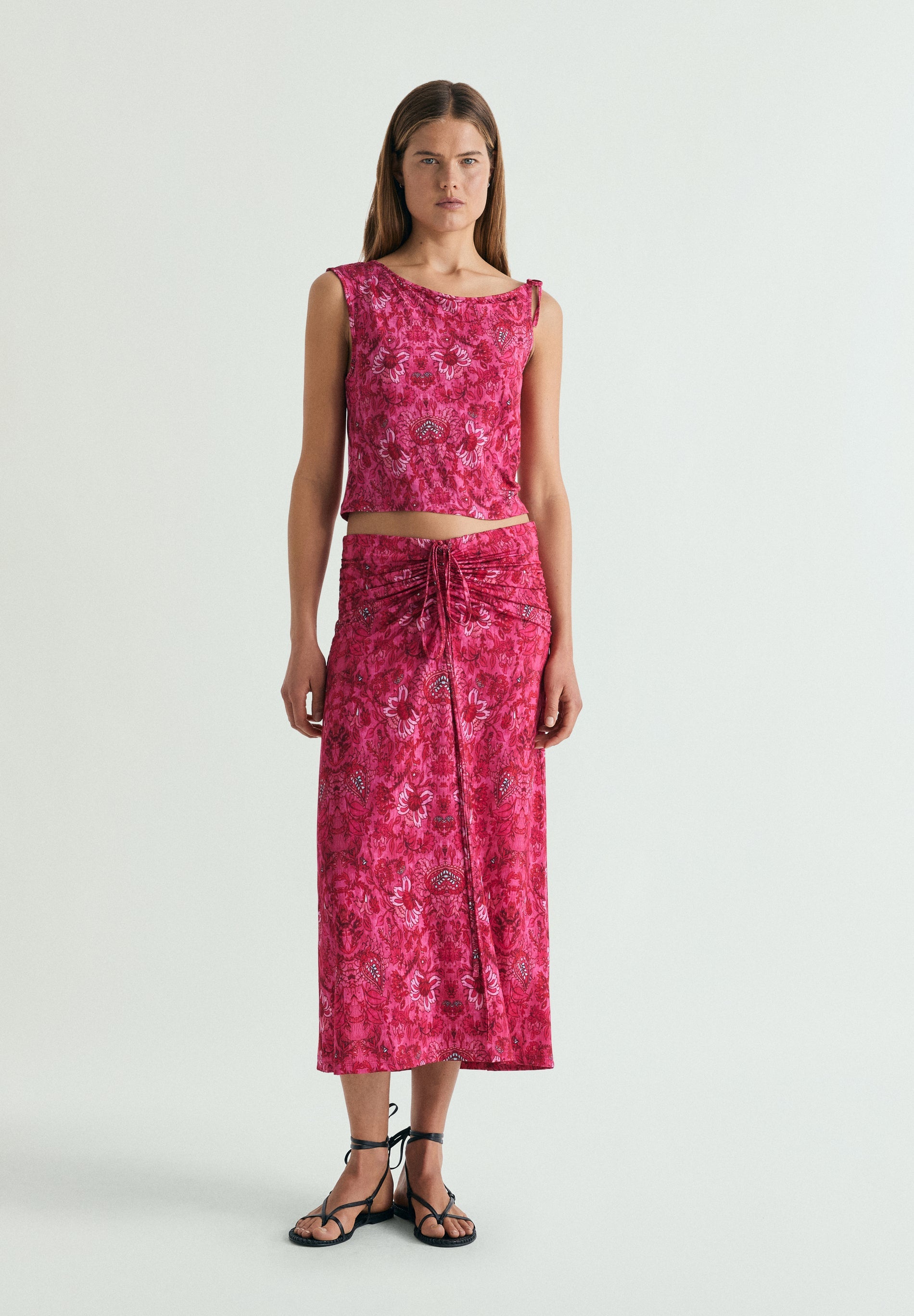 PRINTED MIDI SKIRT
