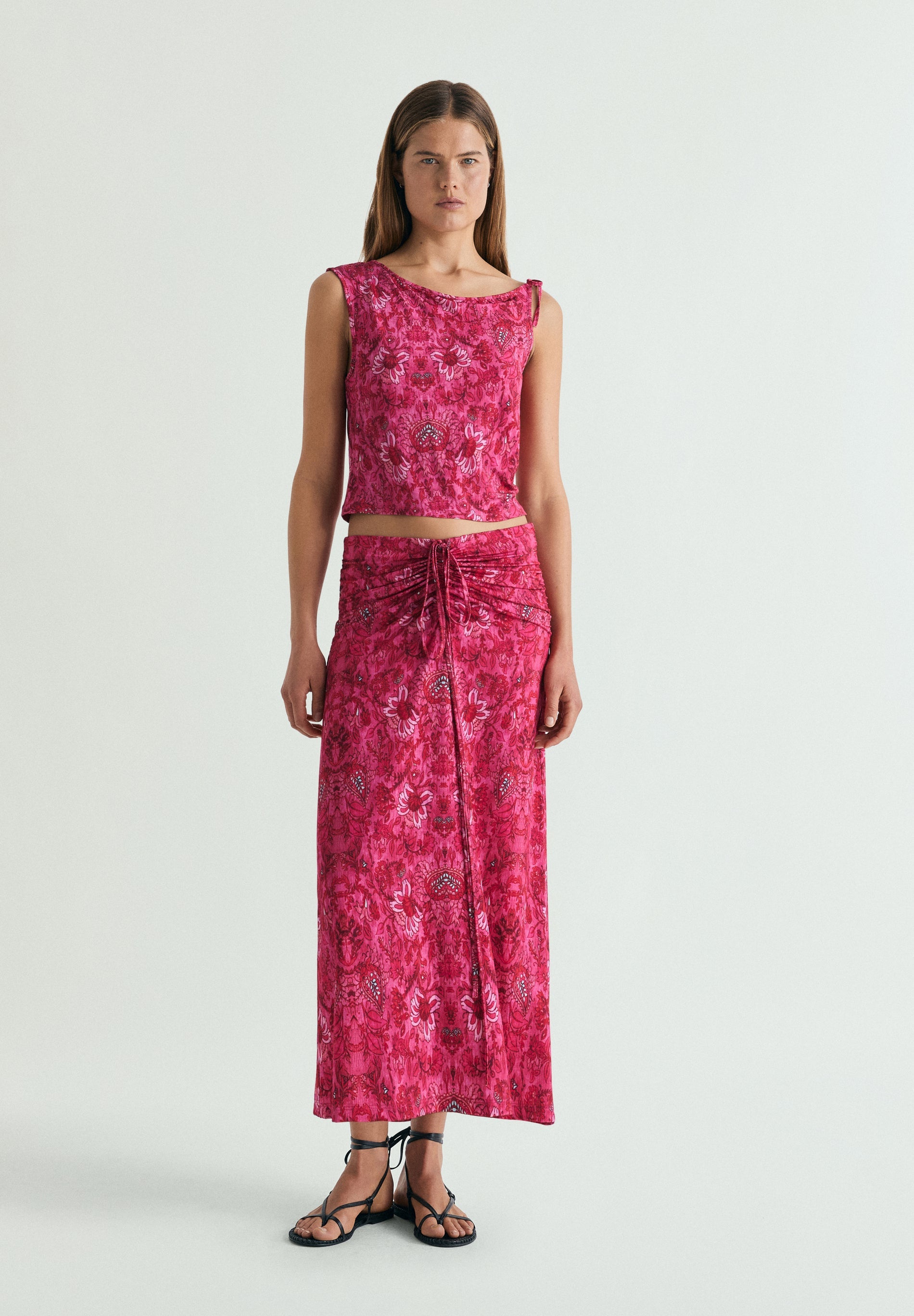 PRINTED MIDI SKIRT