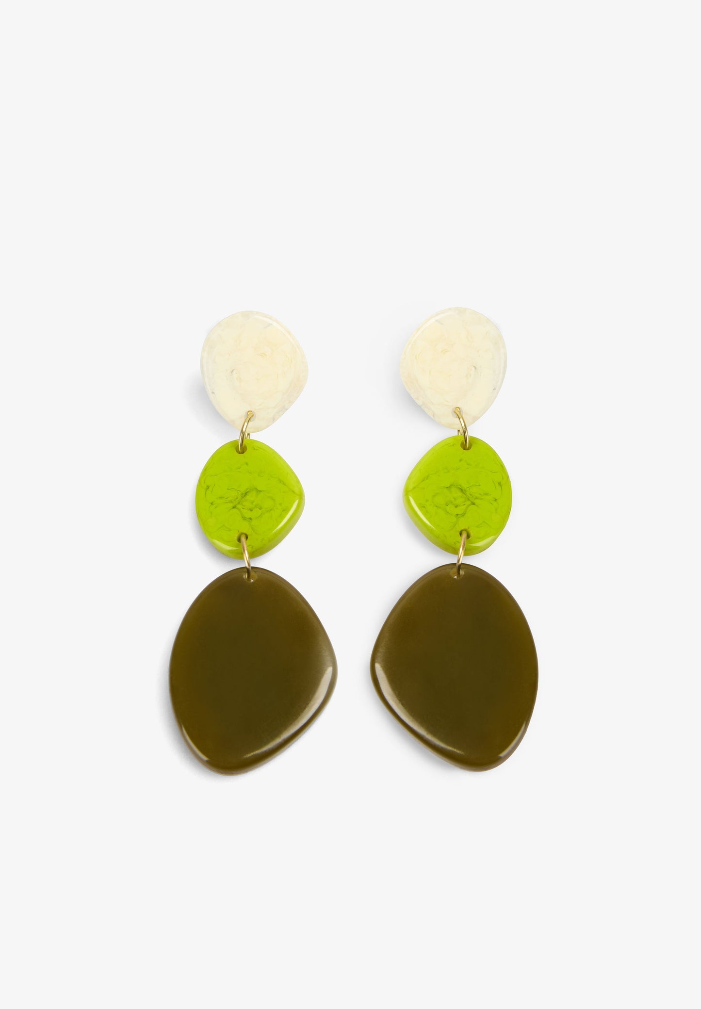 LONG THREE-TONE EARRINGS