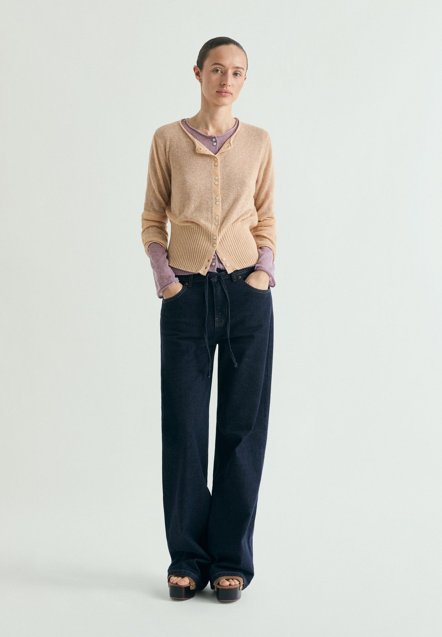 CARDIGAN WITH TIE NECK