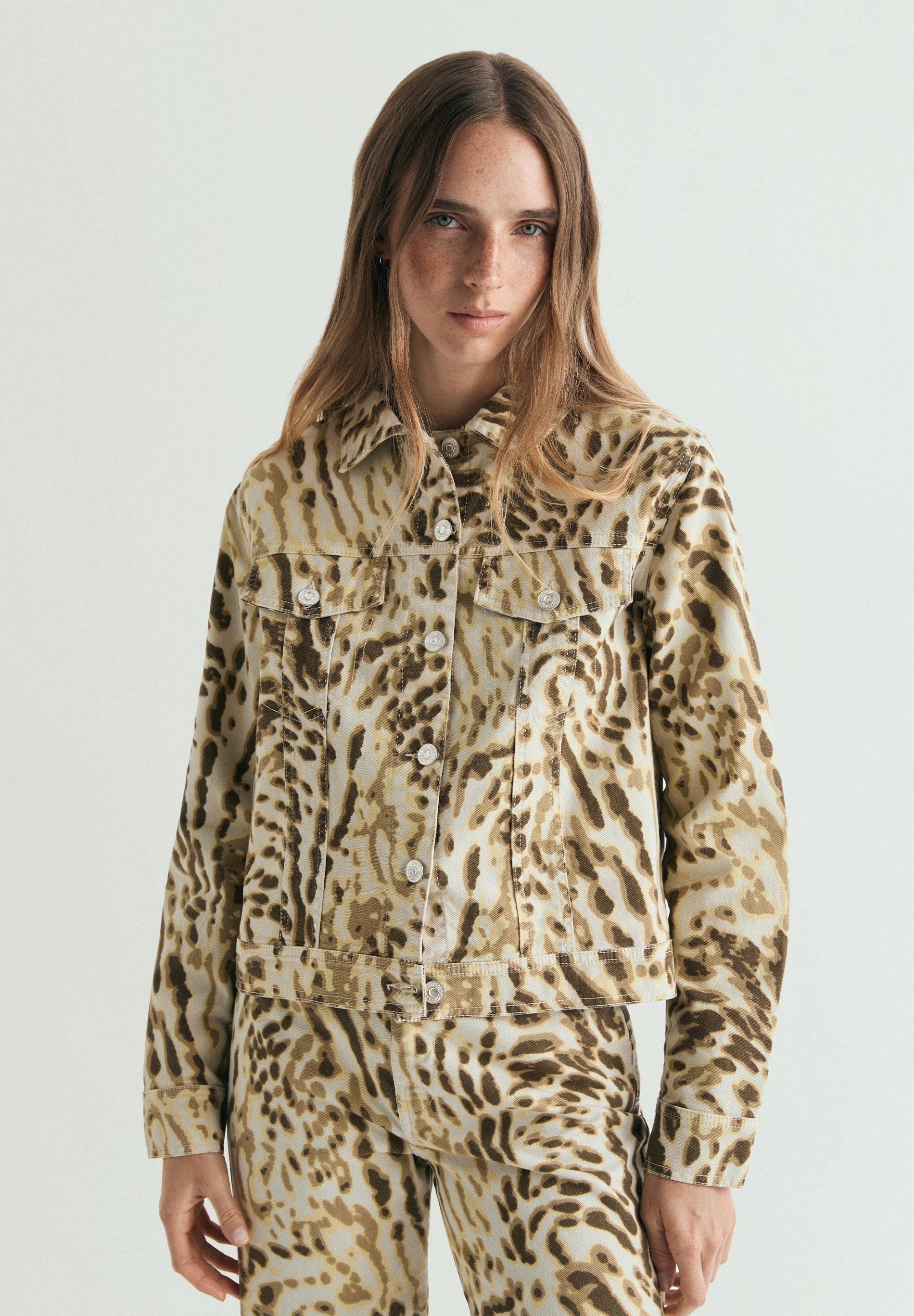 ANIMAL PRINT DENIM JACKET