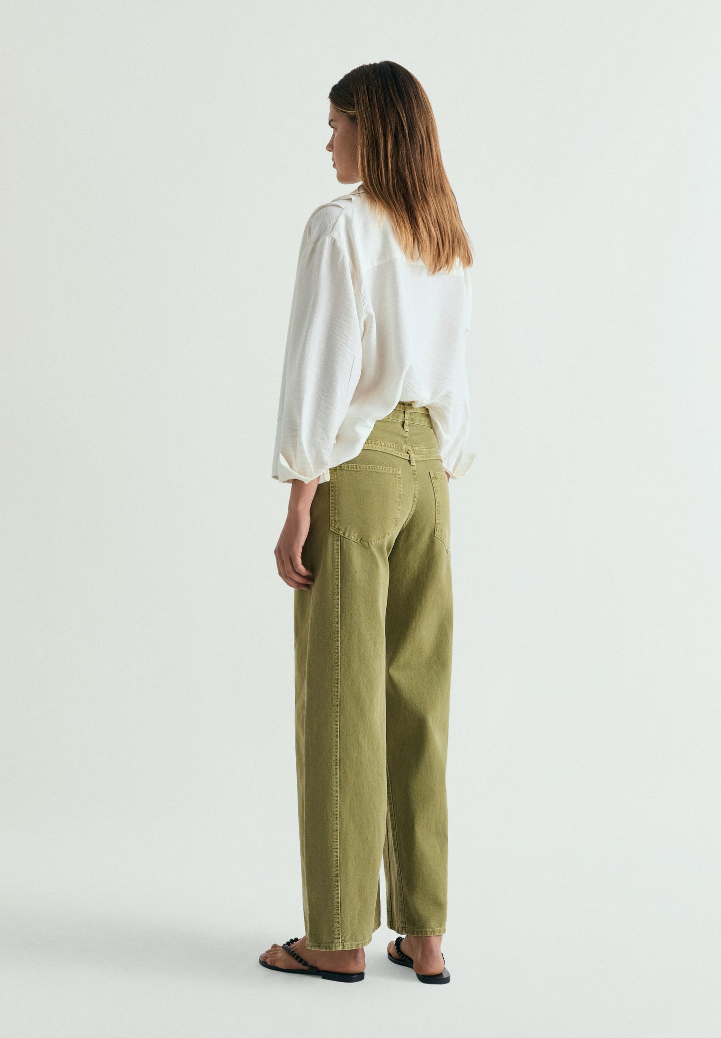 DOUBLE BELT DENIM TROUSERS