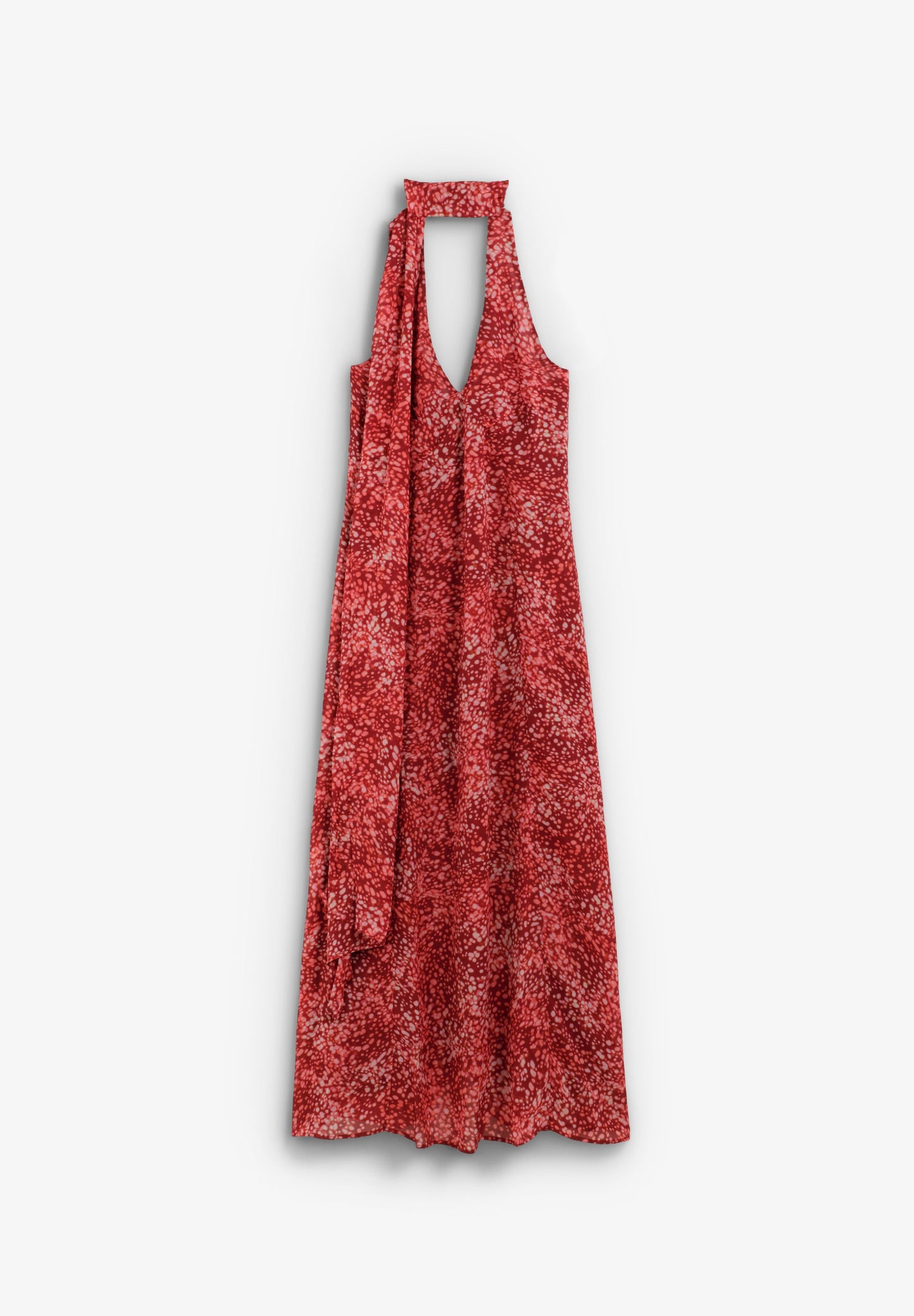 PRINTED HALTER DRESS