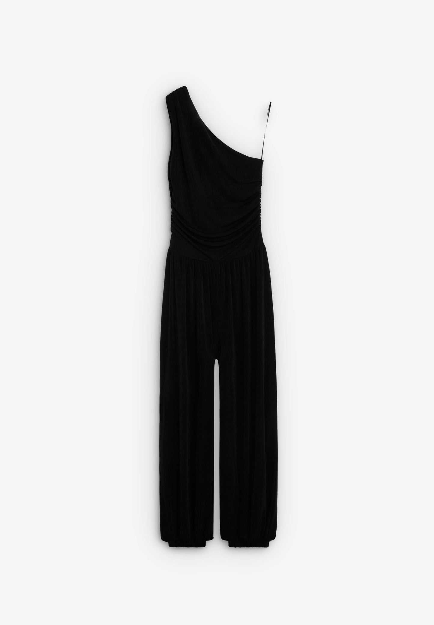 DRAPED ASYMMETRIC JUMPSUIT