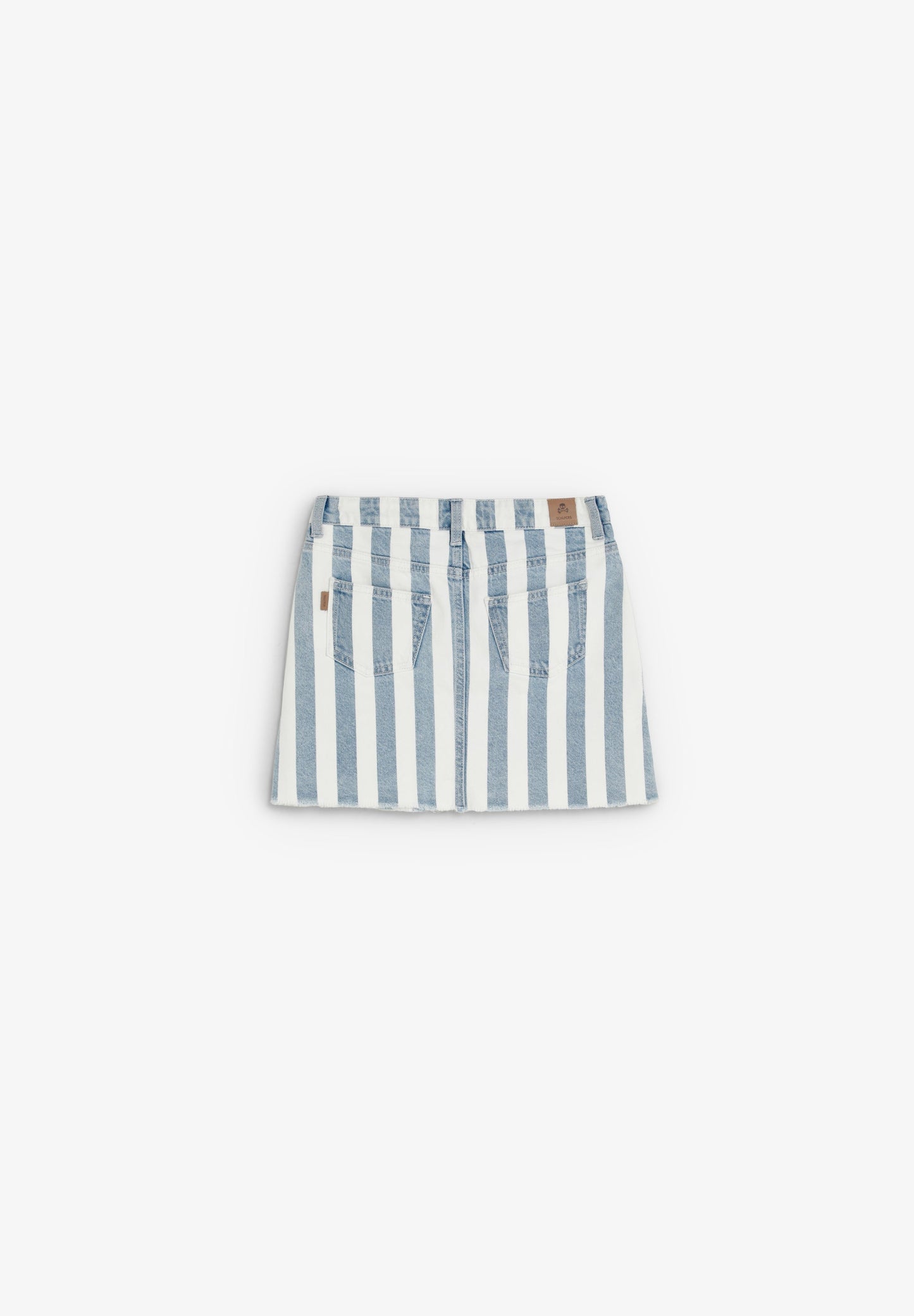 CONTRAST STRIPED DENIM SKIRT