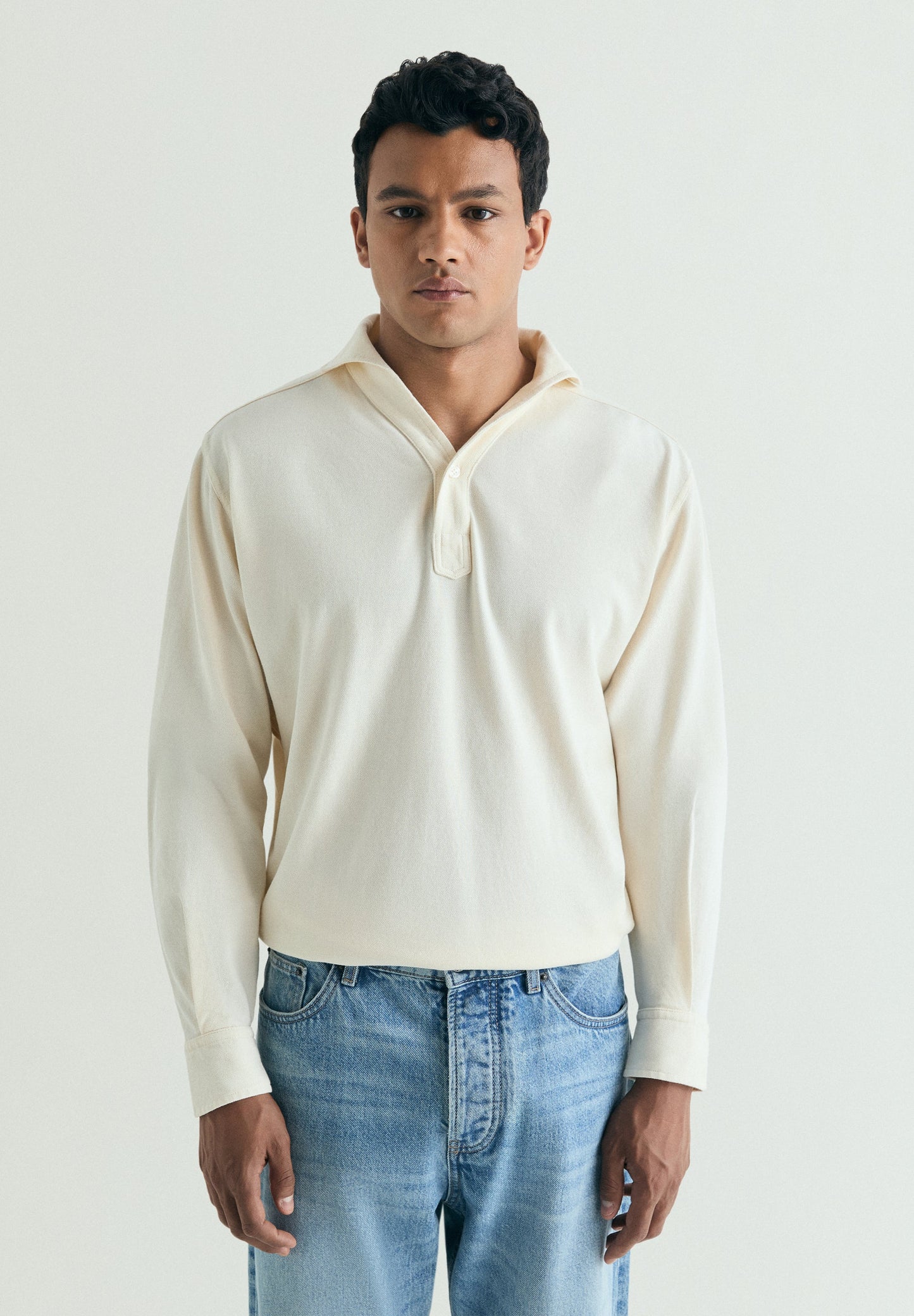 LONG SLEEVE COTTON POLO SHIRT