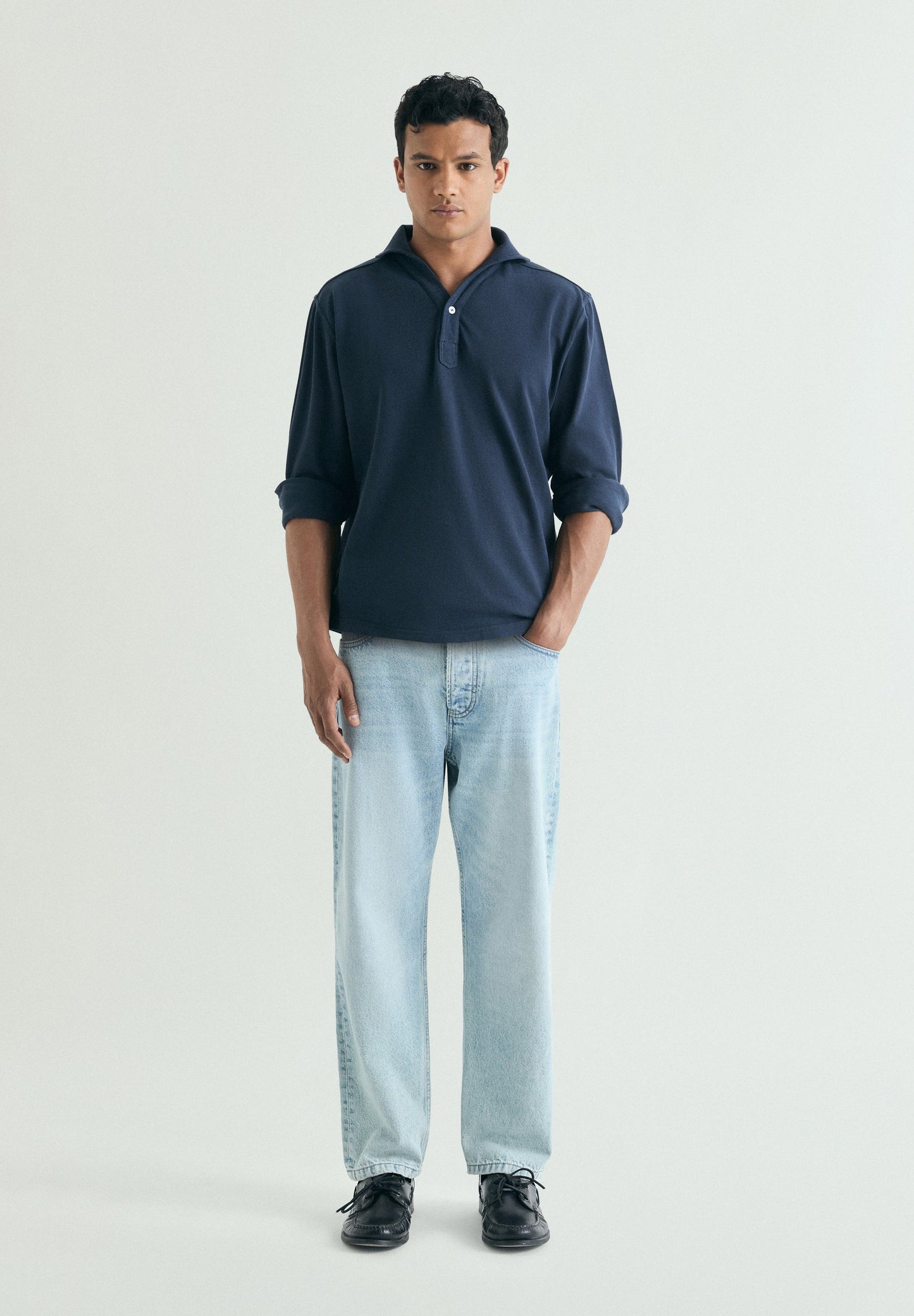 LONG SLEEVE COTTON POLO SHIRT